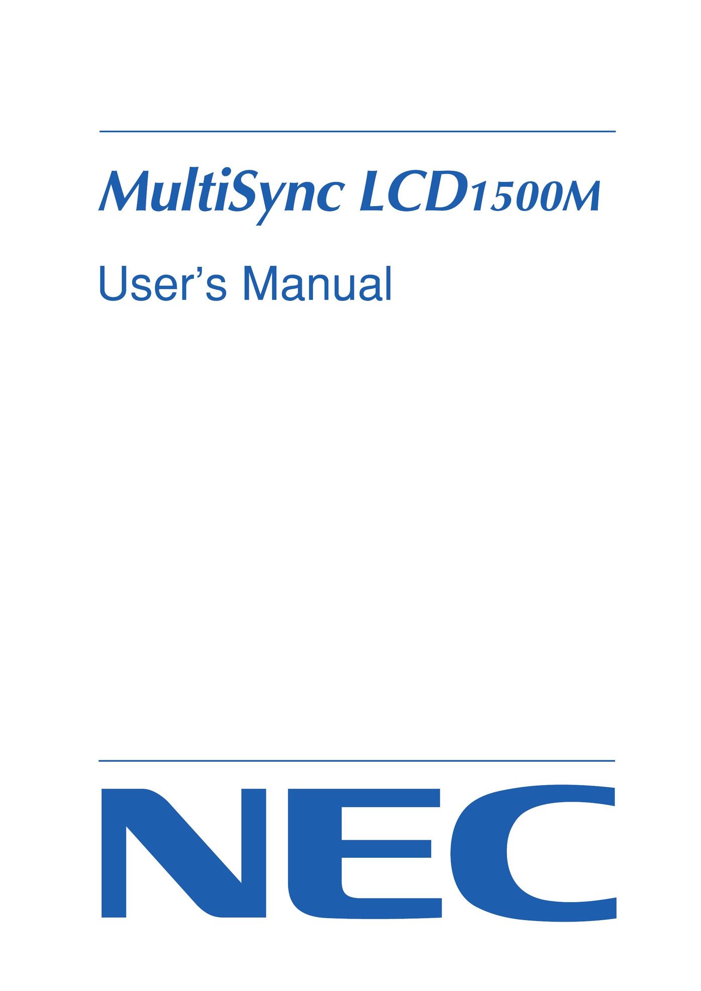 NEC LA-1524HMW Flat Panel Television User Manual