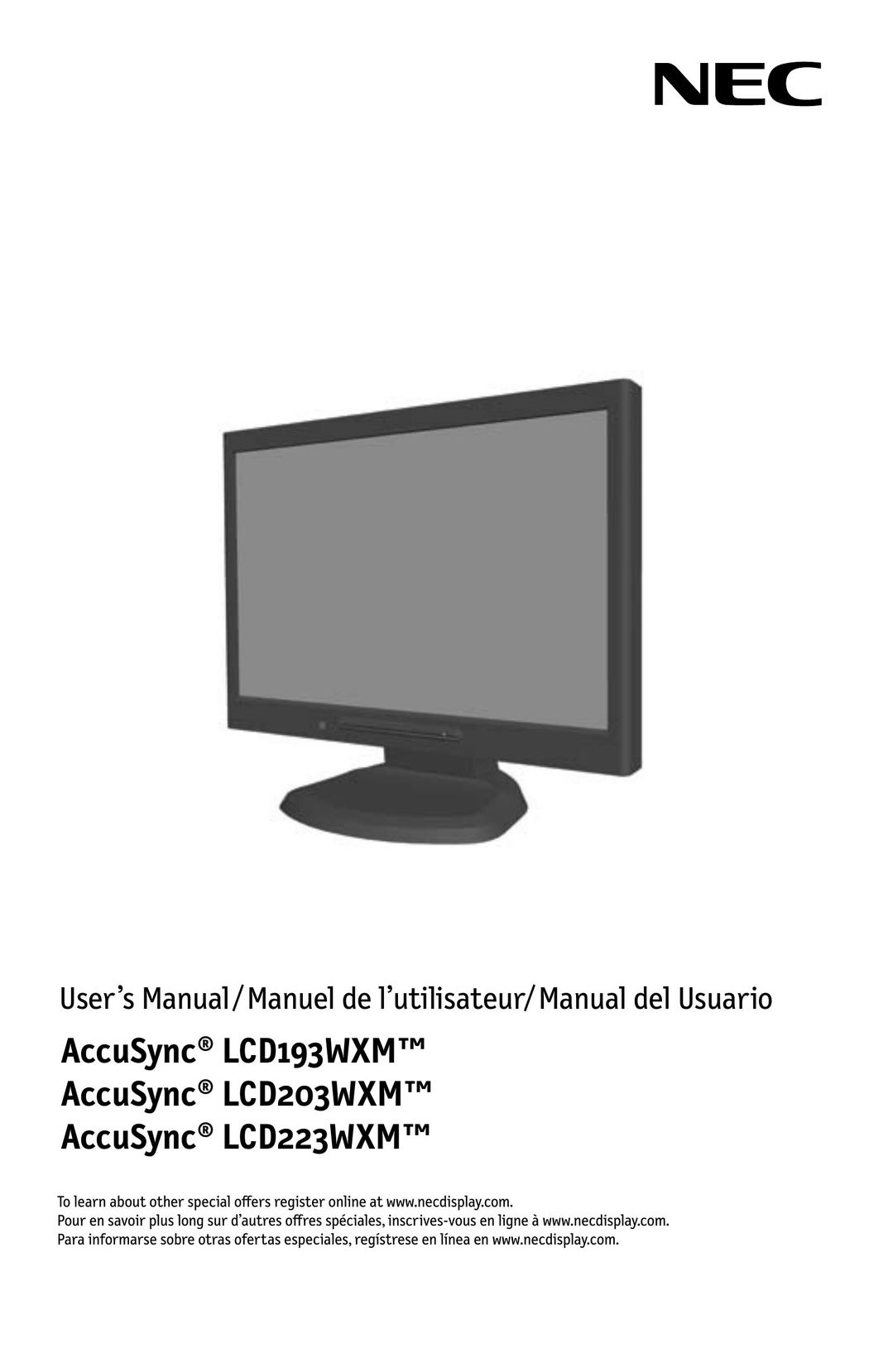NEC LCD193WXM Flat Panel Television User Manual