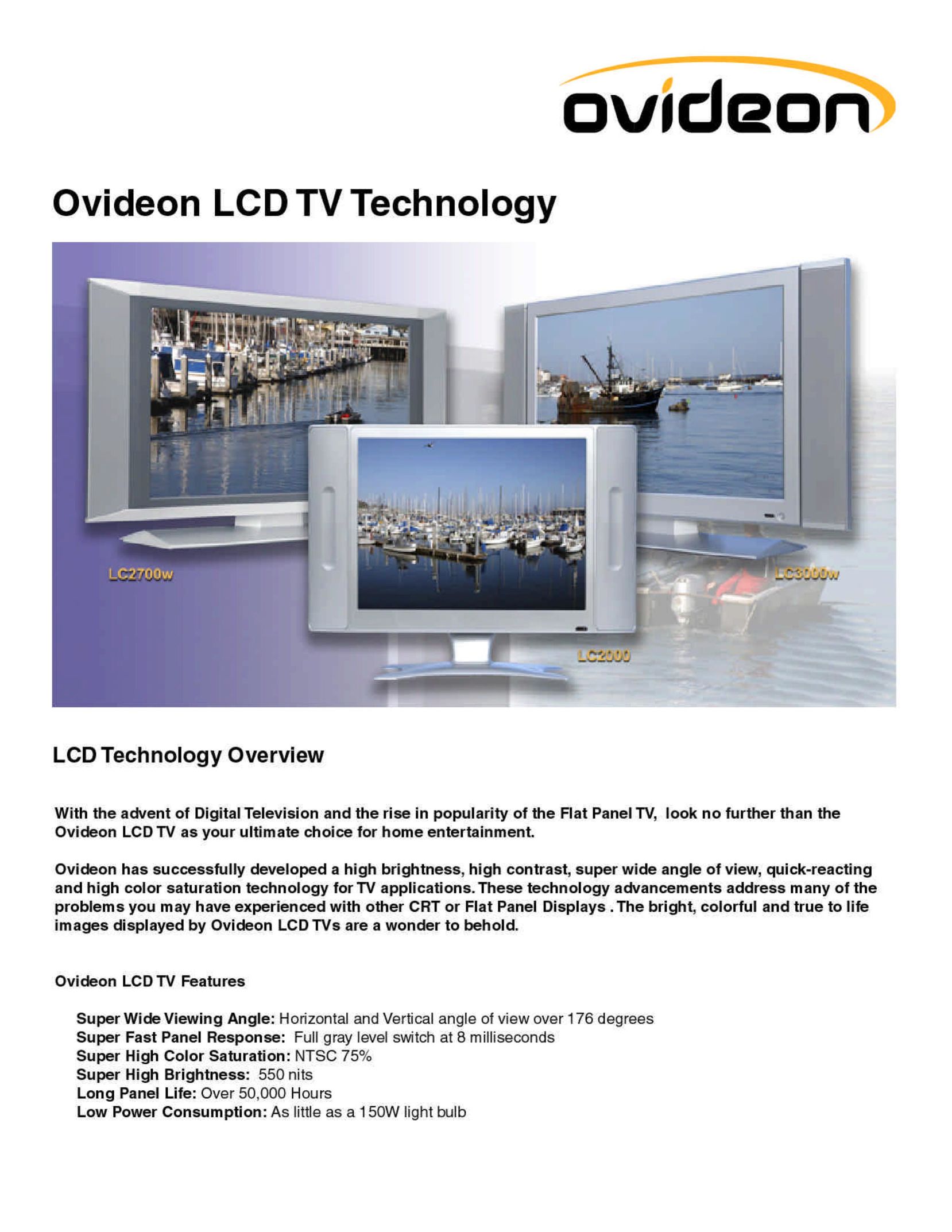 Ovideon LC3000w Flat Panel Television User Manual