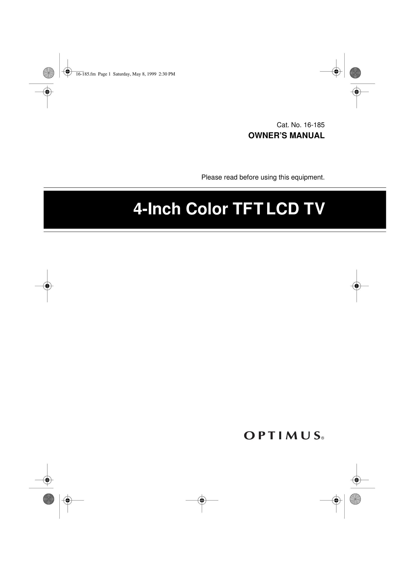 Panasonic 16-185 Flat Panel Television User Manual