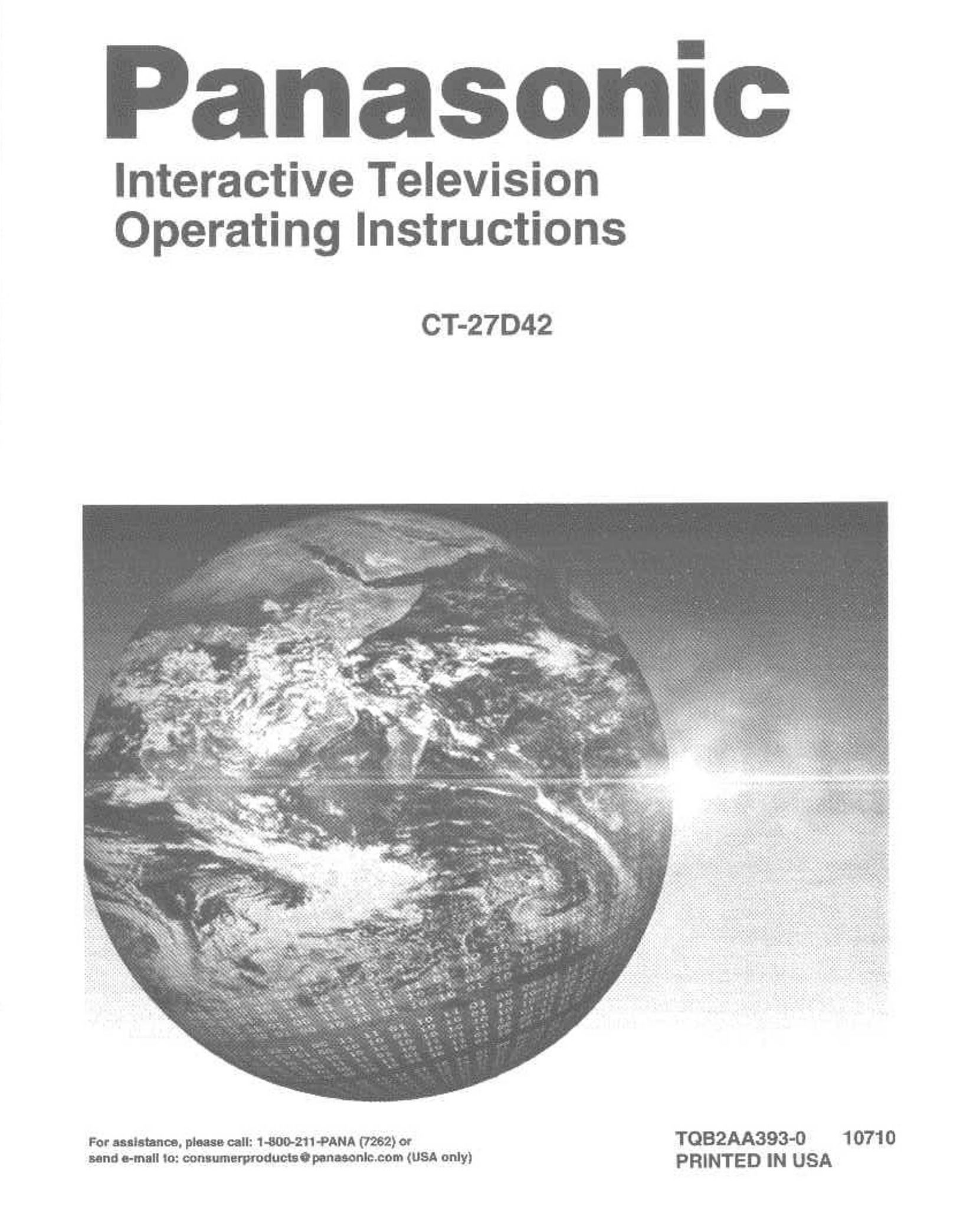 Panasonic CT-27D42 Flat Panel Television User Manual