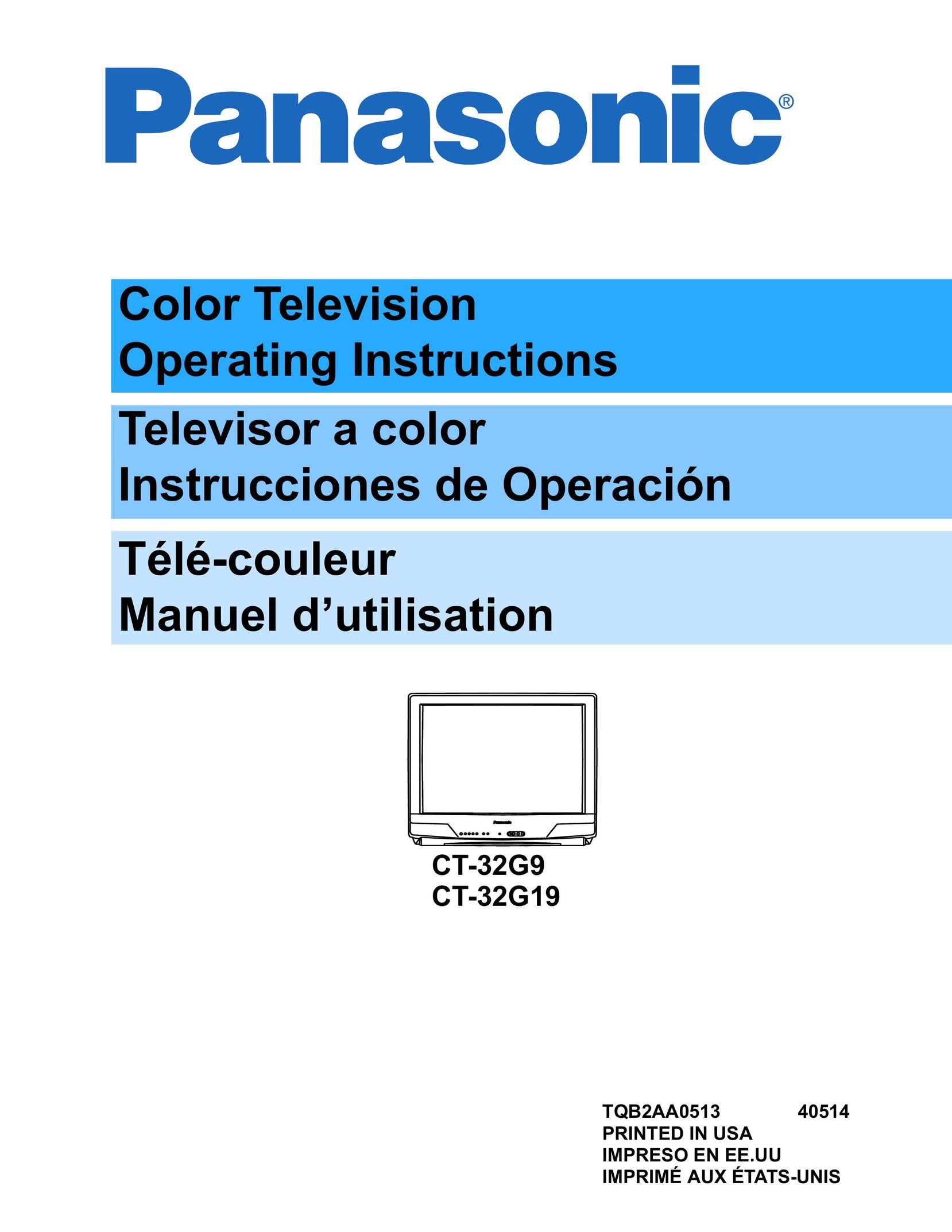 Panasonic CT-32G19 Flat Panel Television User Manual
