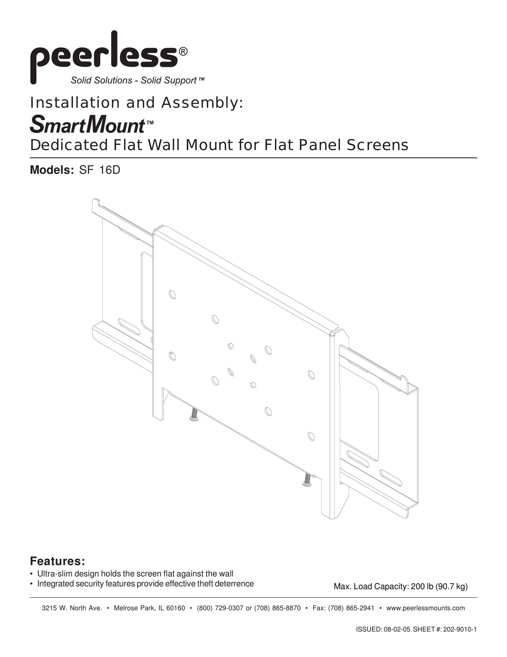 Peerless Industries SF 16D Flat Panel Television User Manual