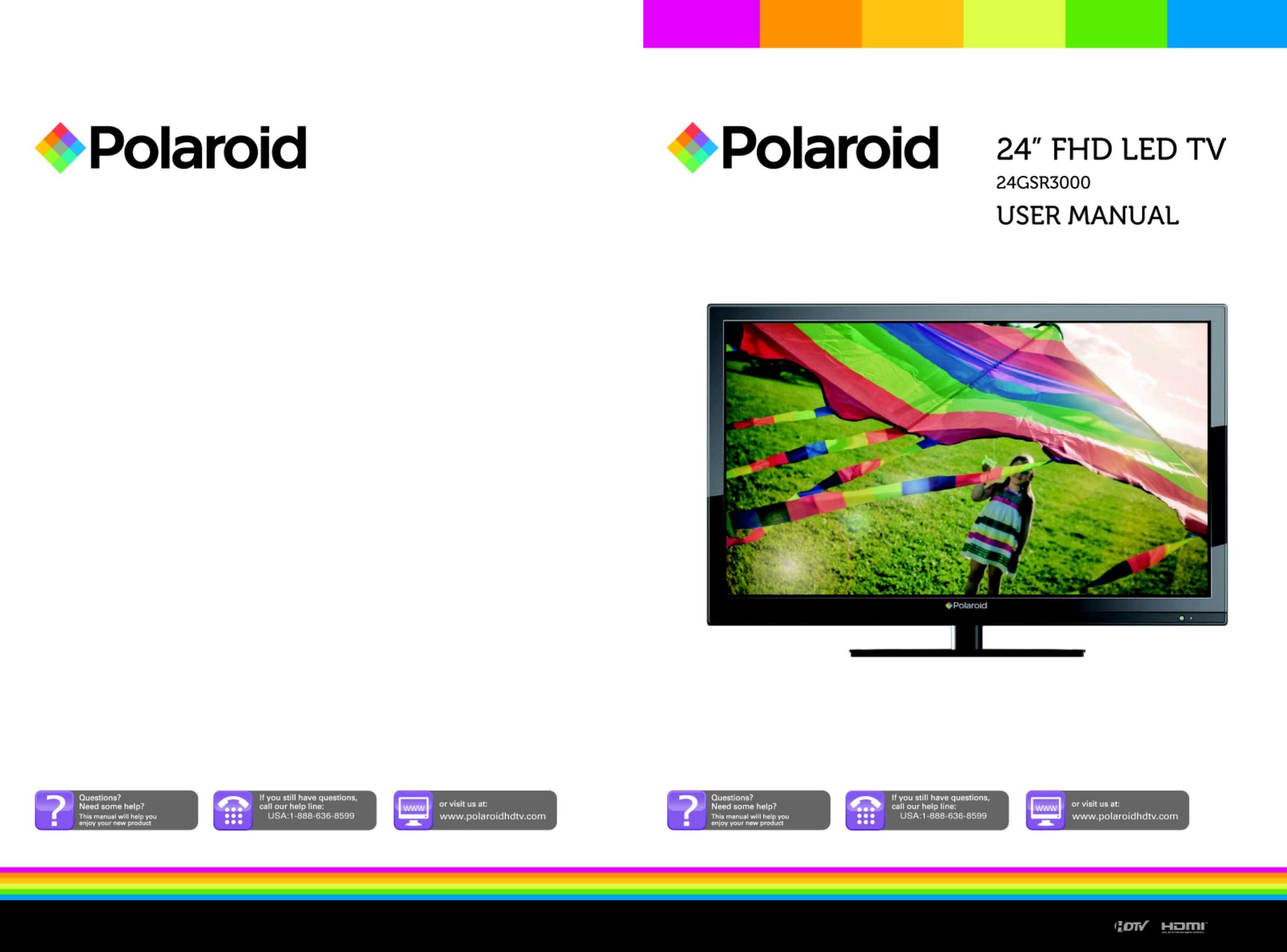 Polaroid 24" FHD LED TV Flat Panel Television User Manual