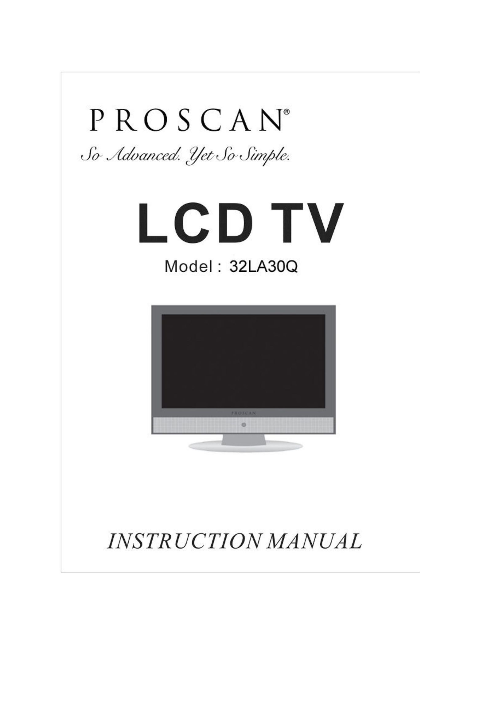 ProScan 32LA30Q Flat Panel Television User Manual