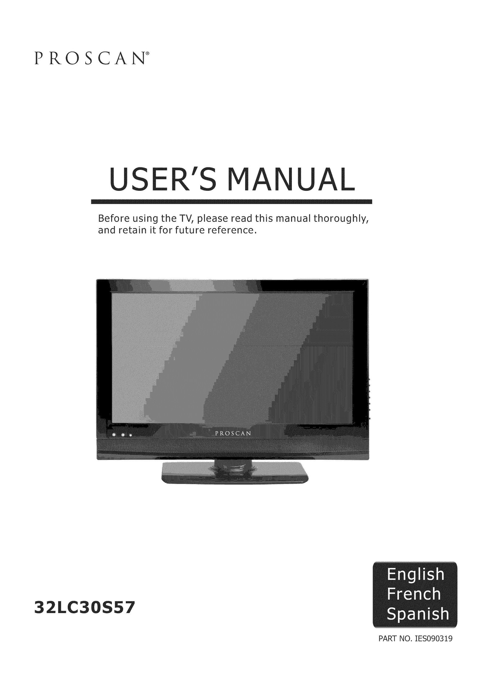 ProScan 32LC30S57 Flat Panel Television User Manual