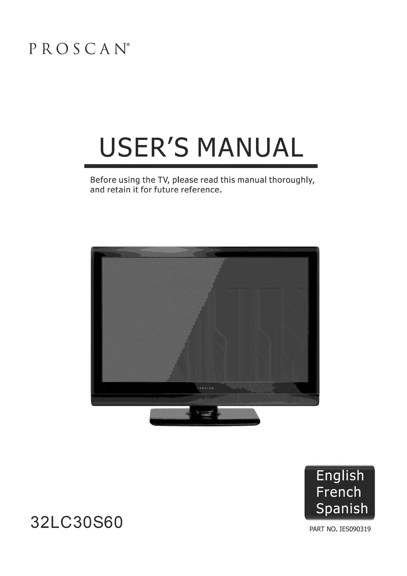 ProScan 32LC30S60 Flat Panel Television User Manual