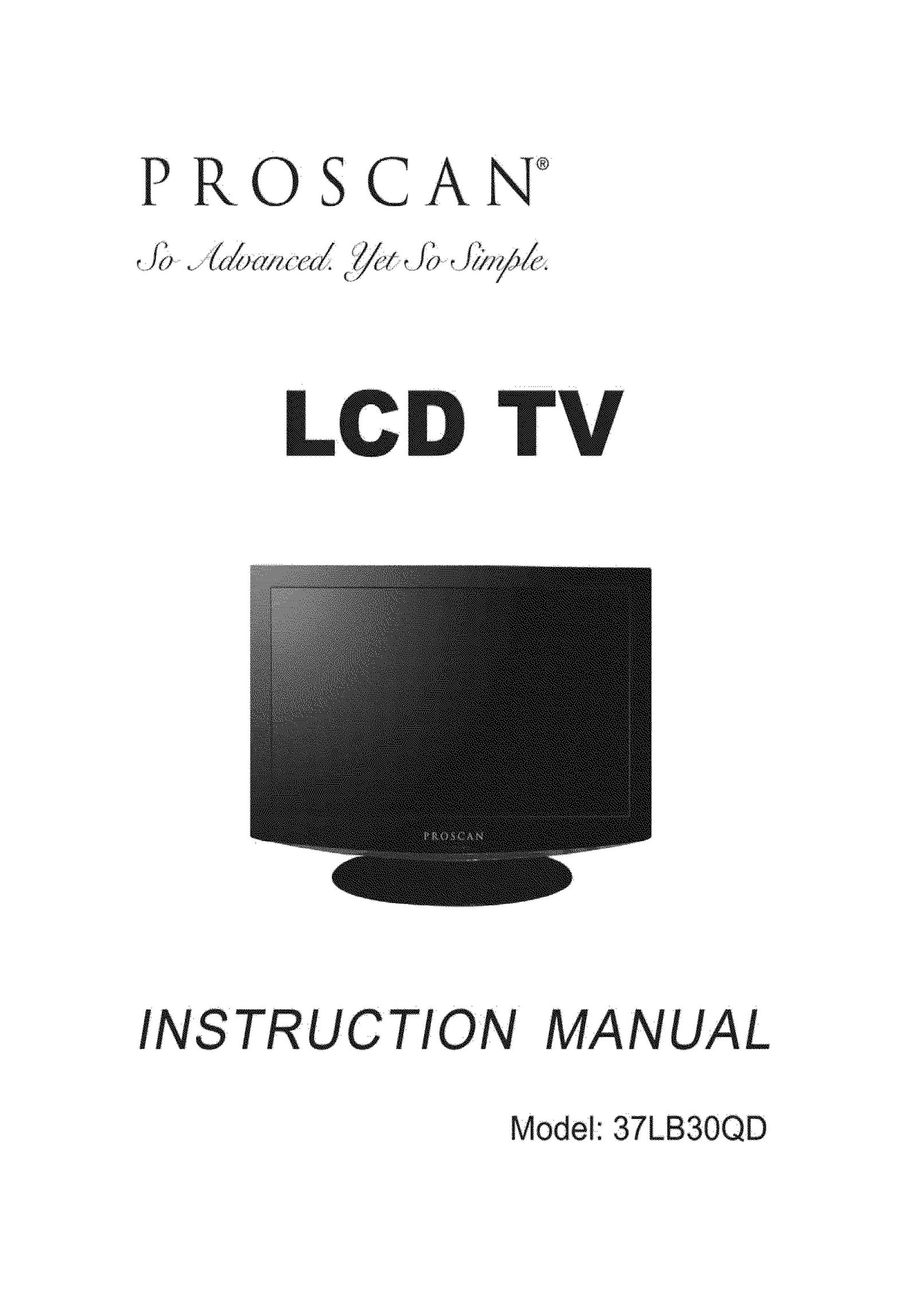 ProScan 37LB30QD Flat Panel Television User Manual
