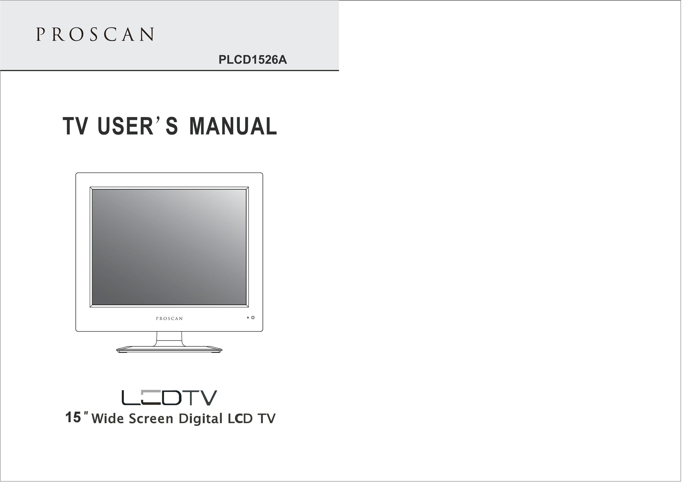 ProScan PLCD1526 Flat Panel Television User Manual