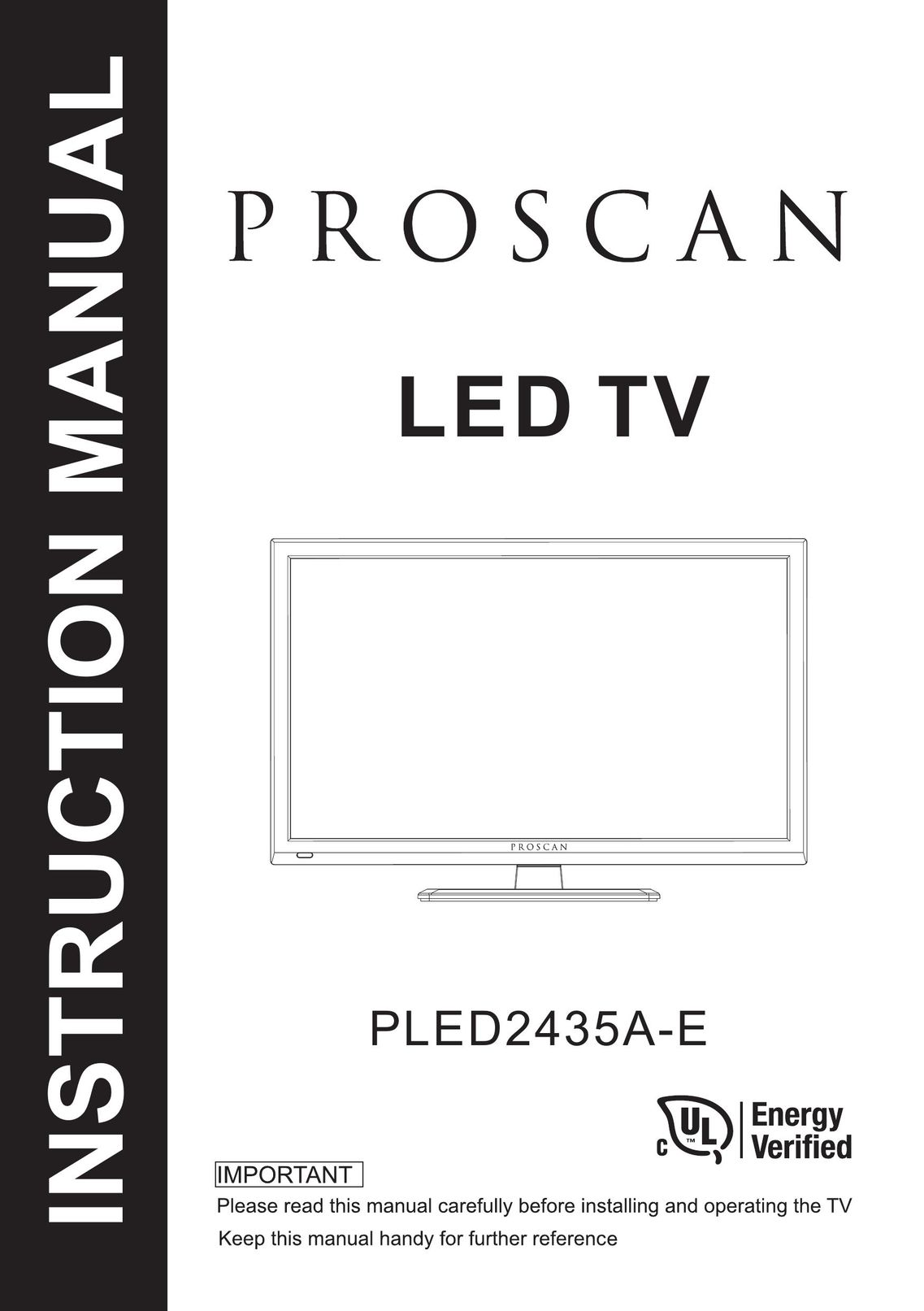 ProScan PLED2435A-E Flat Panel Television User Manual