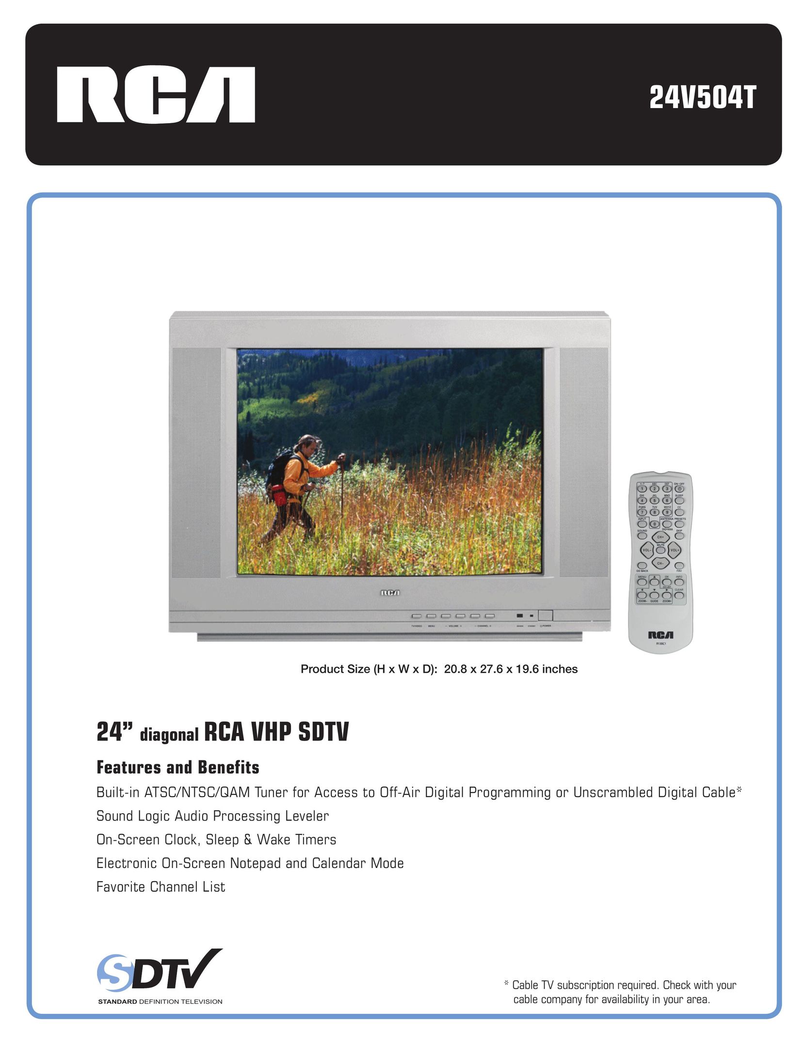RCA 24V504T Flat Panel Television User Manual