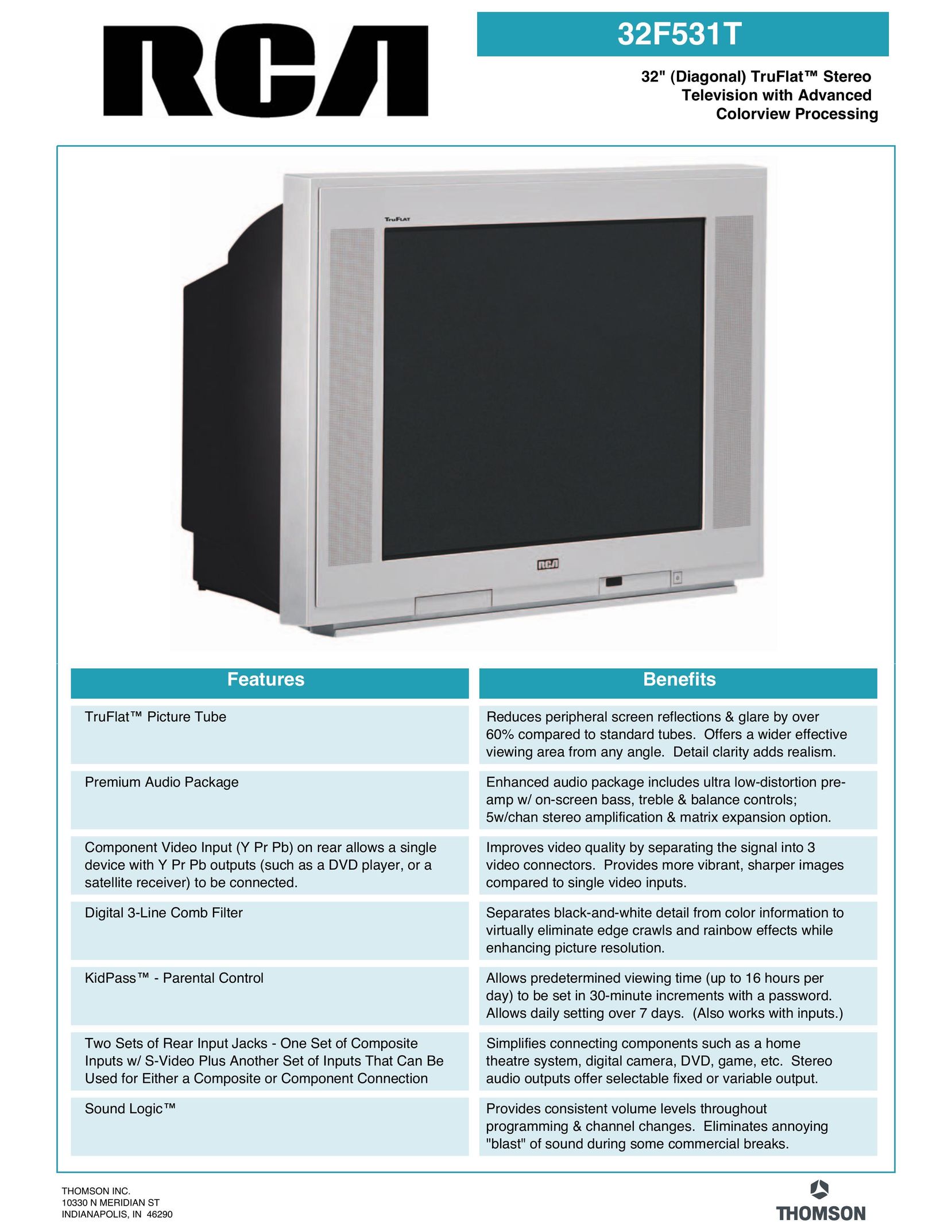 RCA 32F531T Flat Panel Television User Manual