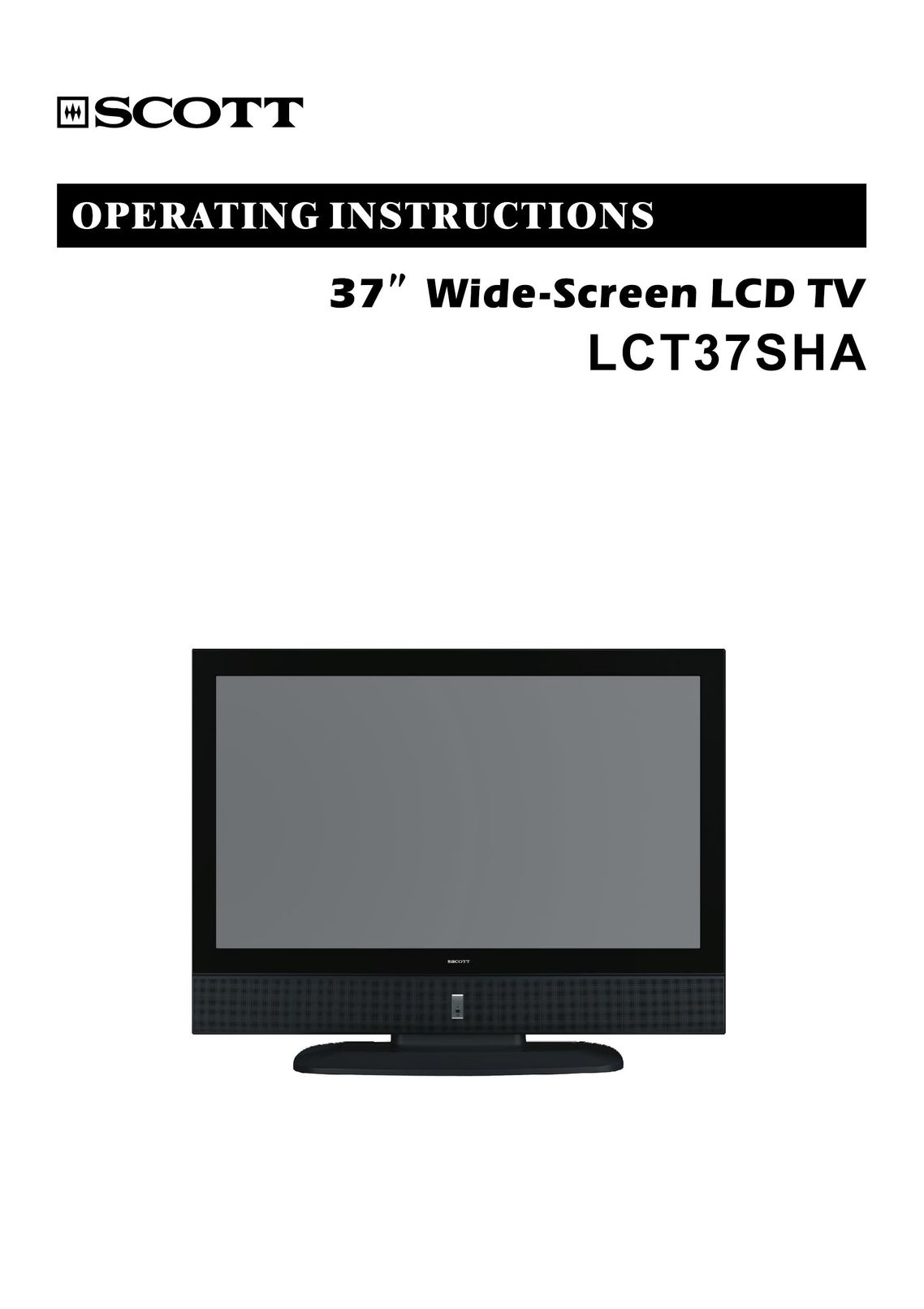 Scott LCT37SHA Flat Panel Television User Manual