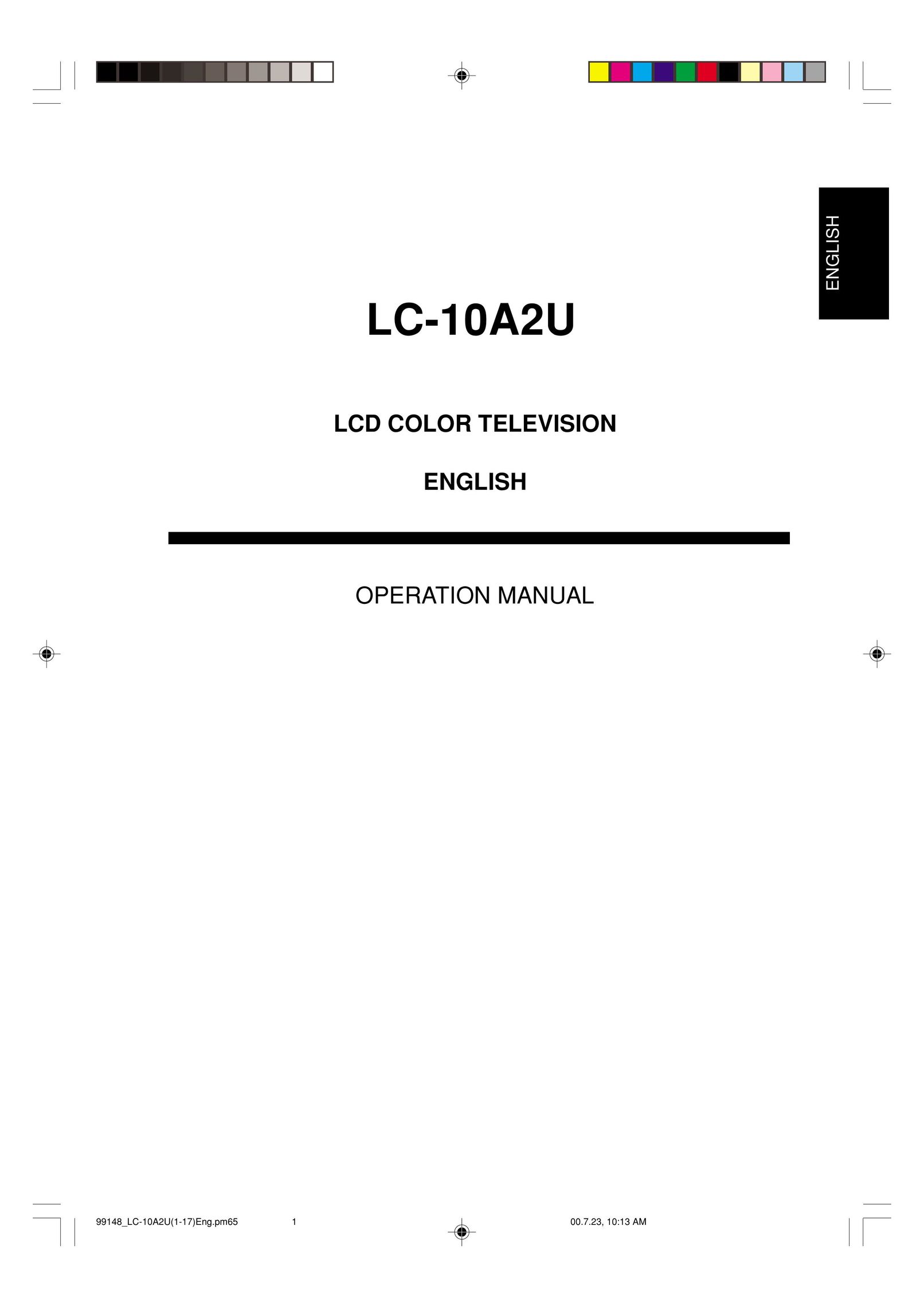 Sharp LC 10A2U Flat Panel Television User Manual