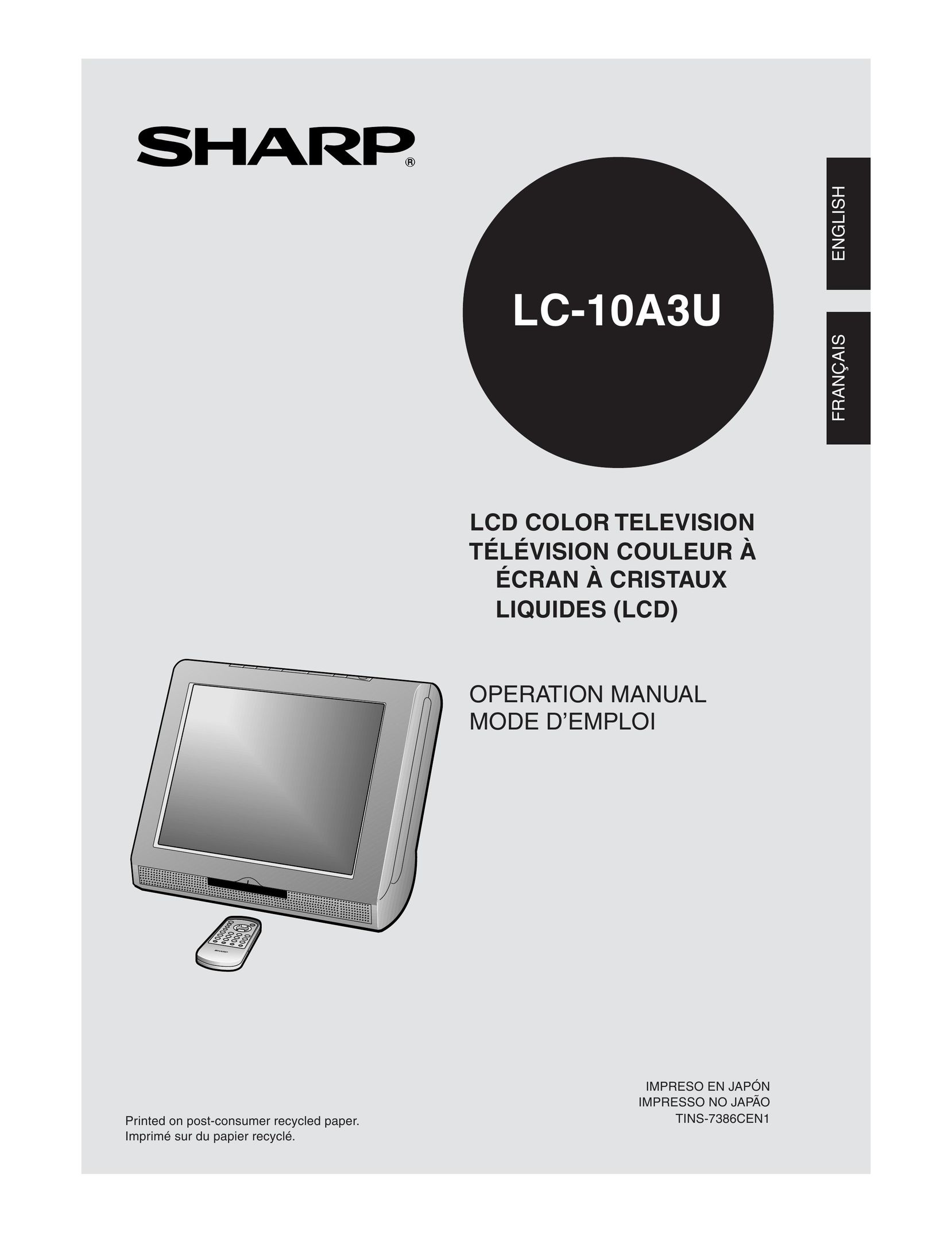 Sharp LC 10A3U Flat Panel Television User Manual