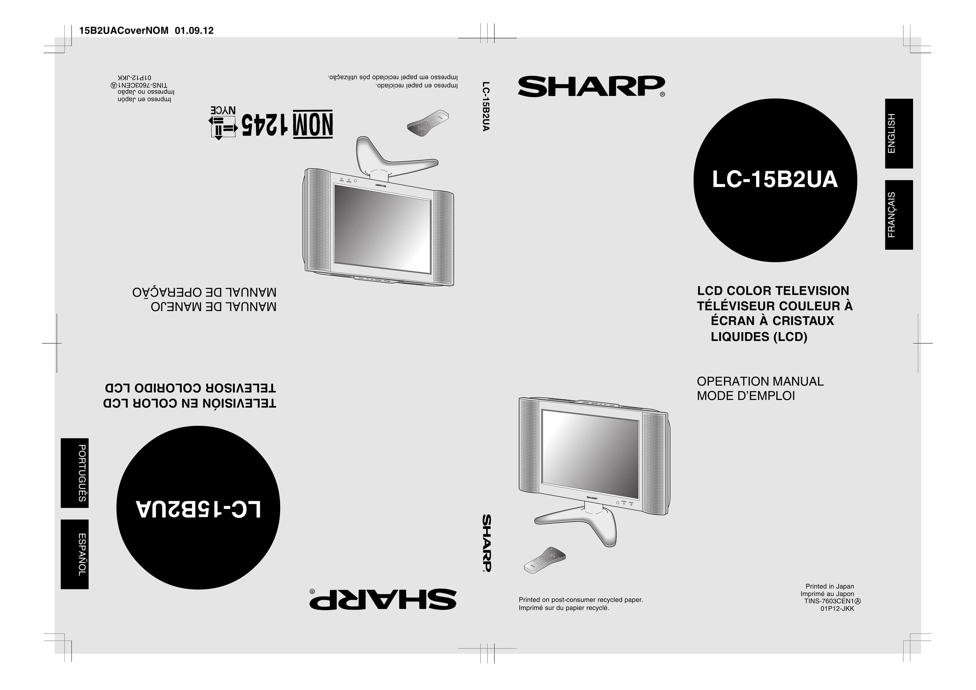 Sharp LC 15B2UA Flat Panel Television User Manual