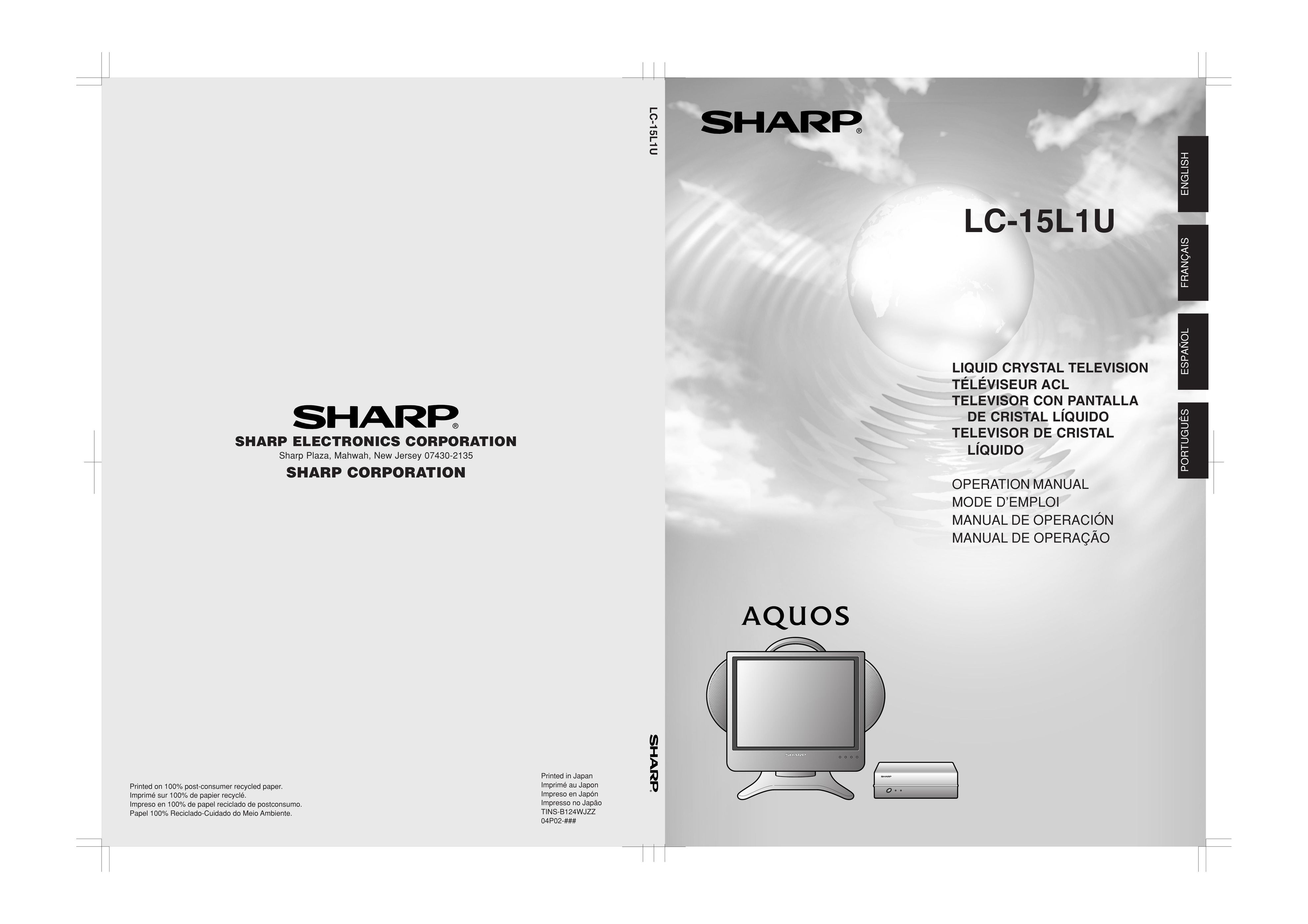 Sharp LC 15L1U Flat Panel Television User Manual