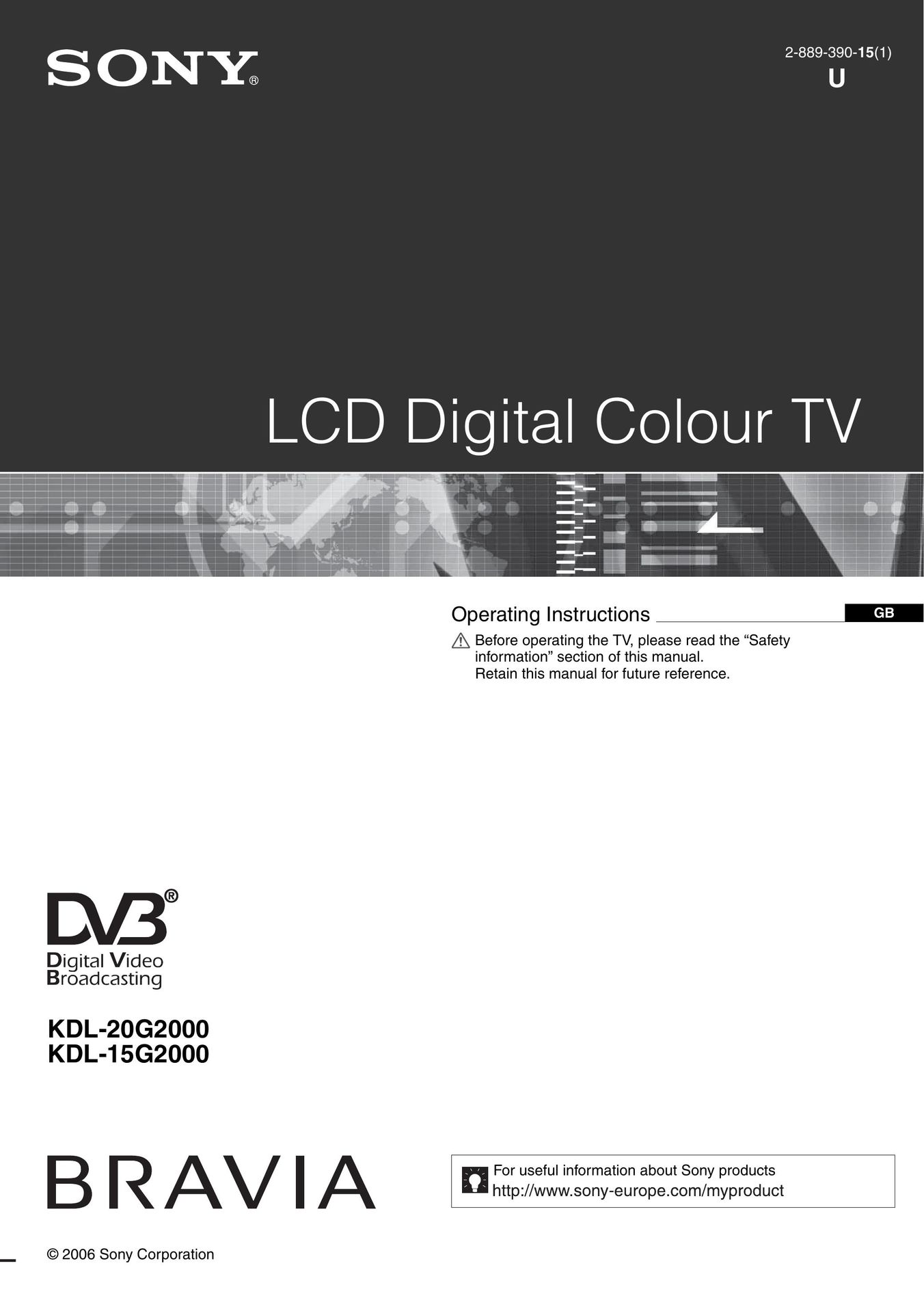 Sony 2-889-390-15(1) Flat Panel Television User Manual
