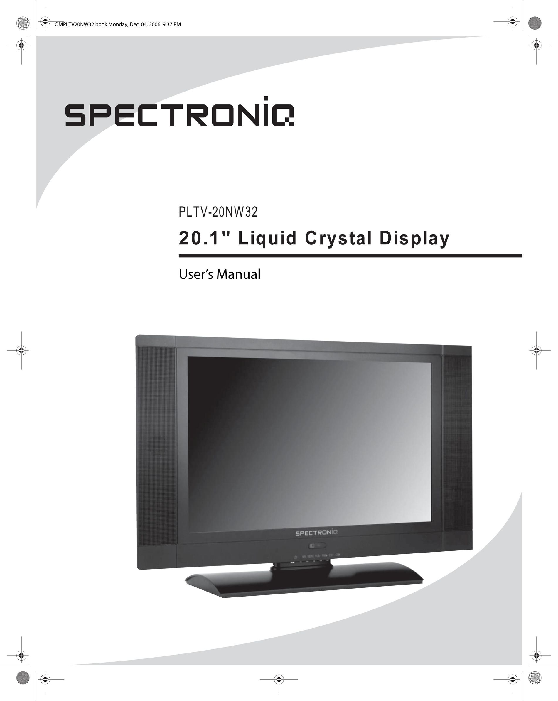 SpectronIQ PLTV-20NW32 Flat Panel Television User Manual