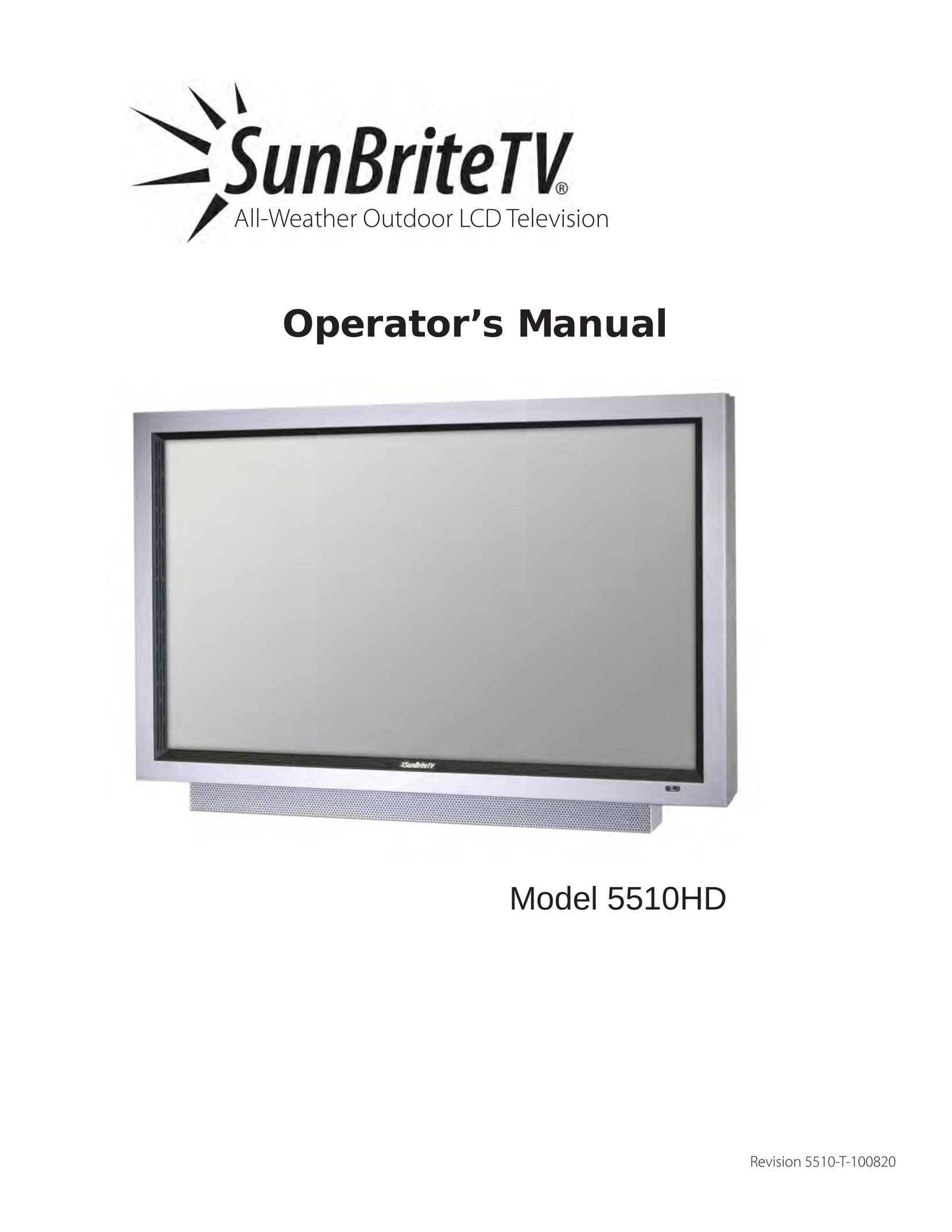 SunBriteTV 5510HD Flat Panel Television User Manual