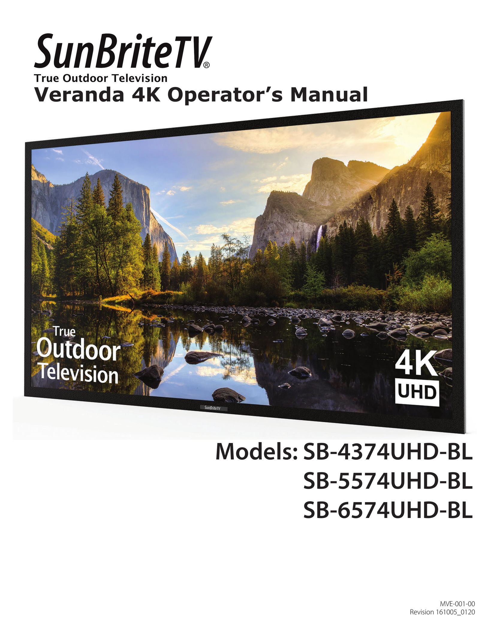 SunBriteTV SB-4374UHD-BL Flat Panel Television User Manual