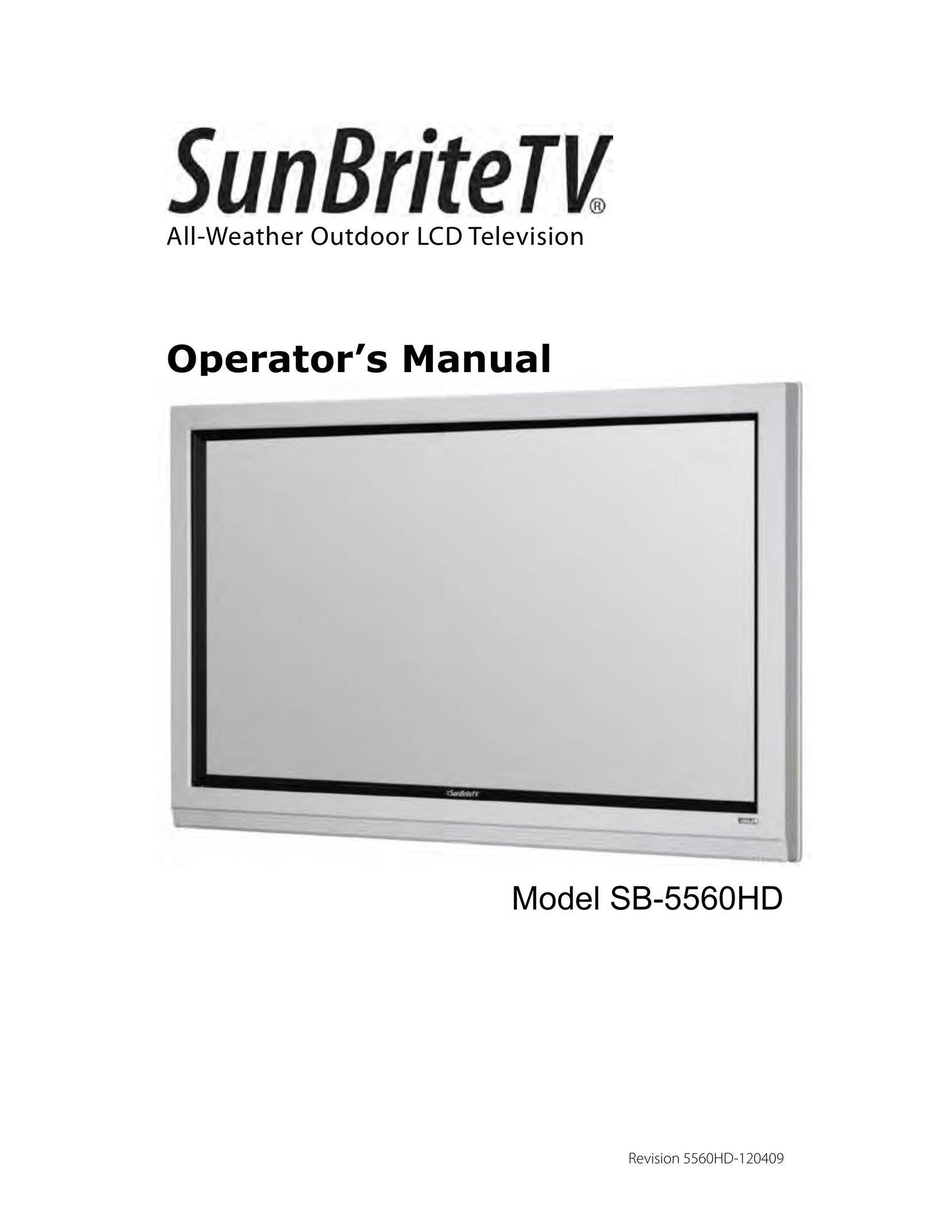 SunBriteTV SB-5560HD Flat Panel Television User Manual
