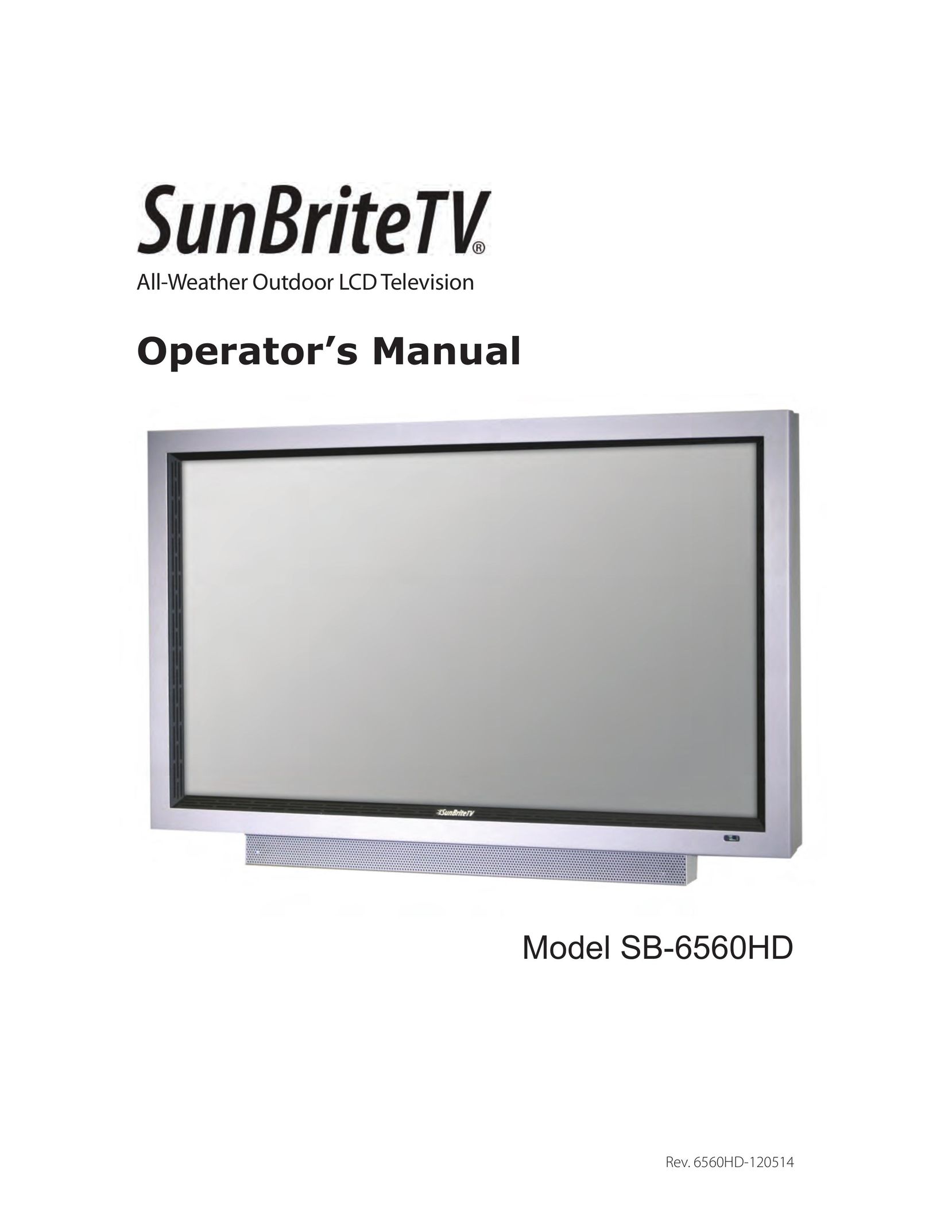 SunBriteTV SB-6560HD Flat Panel Television User Manual