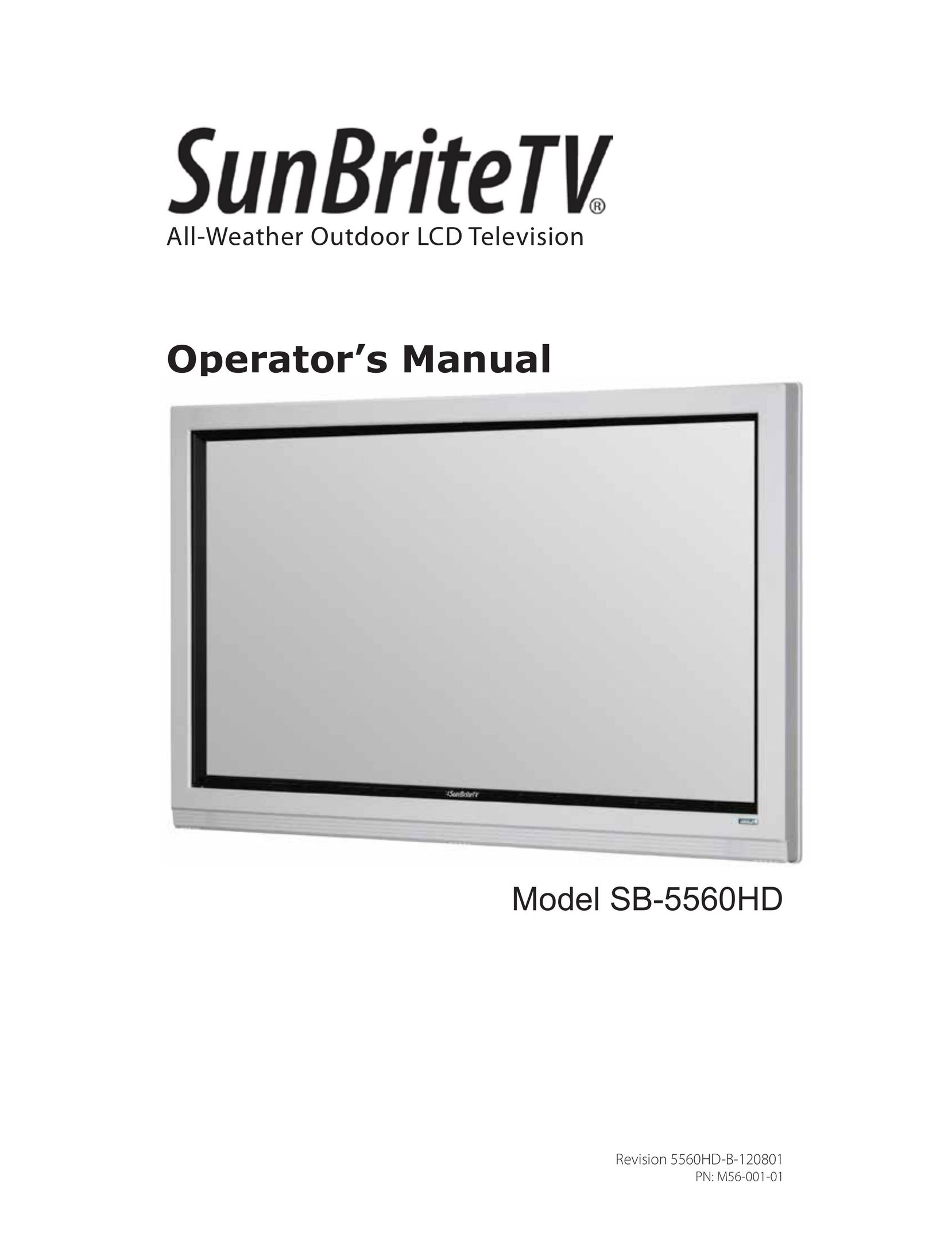 SunBriteTV SB5560HDBL Flat Panel Television User Manual