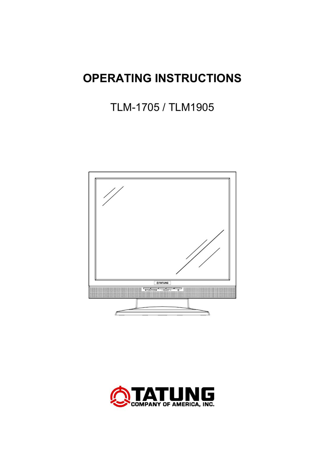 Tatung TLM1905 Flat Panel Television User Manual