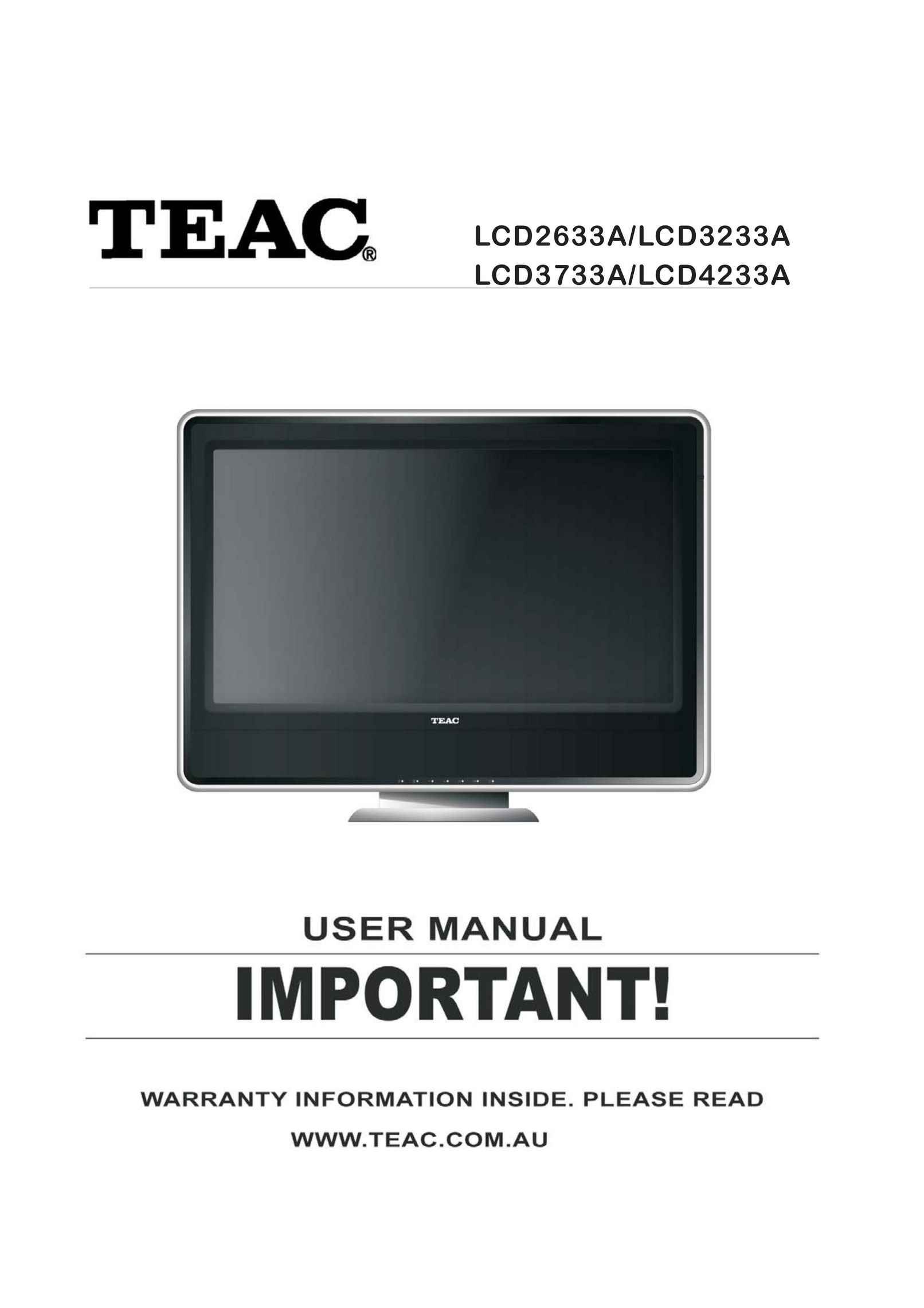 Teac LCD3733A Flat Panel Television User Manual