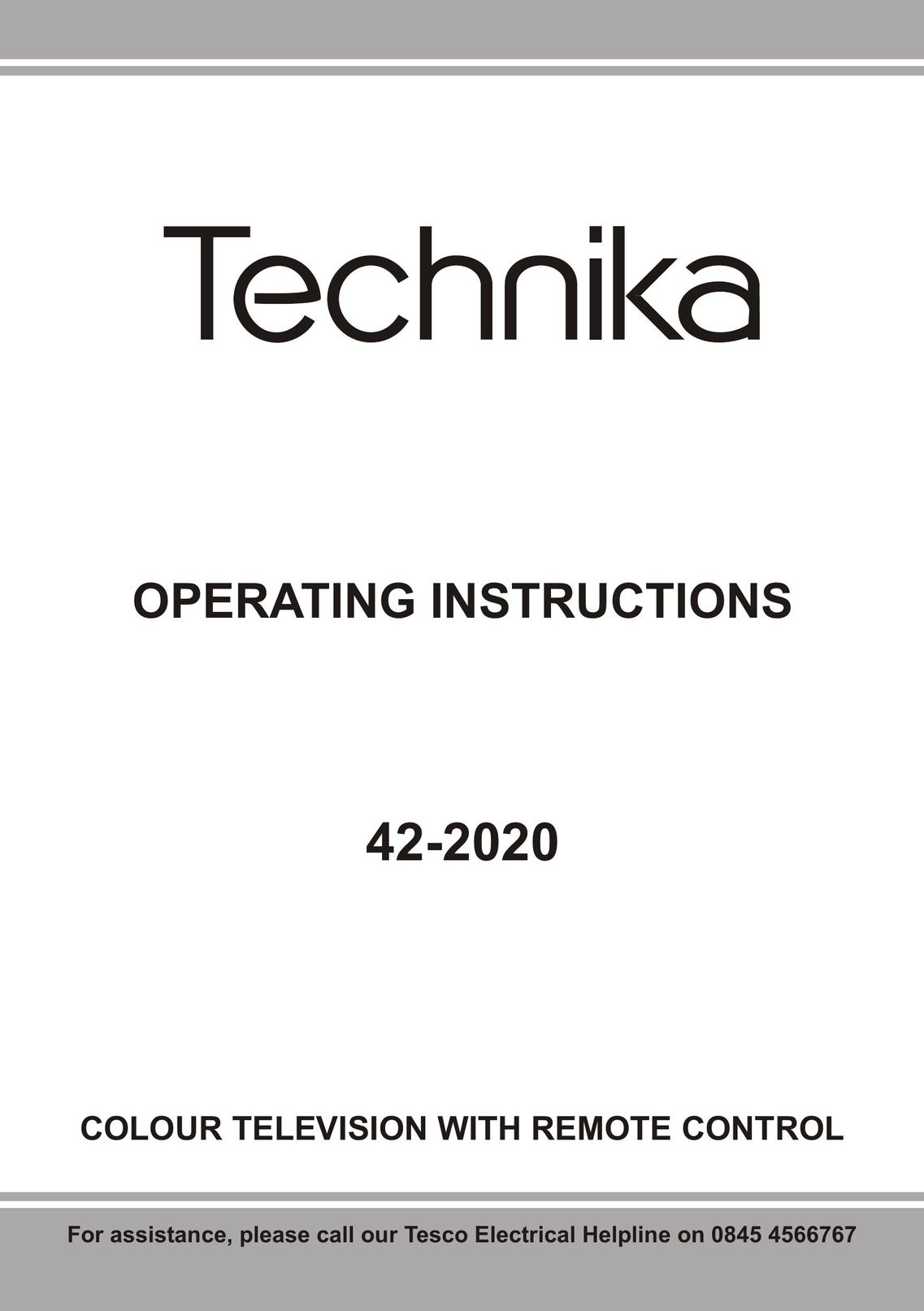 Technika 42-2020 Flat Panel Television User Manual