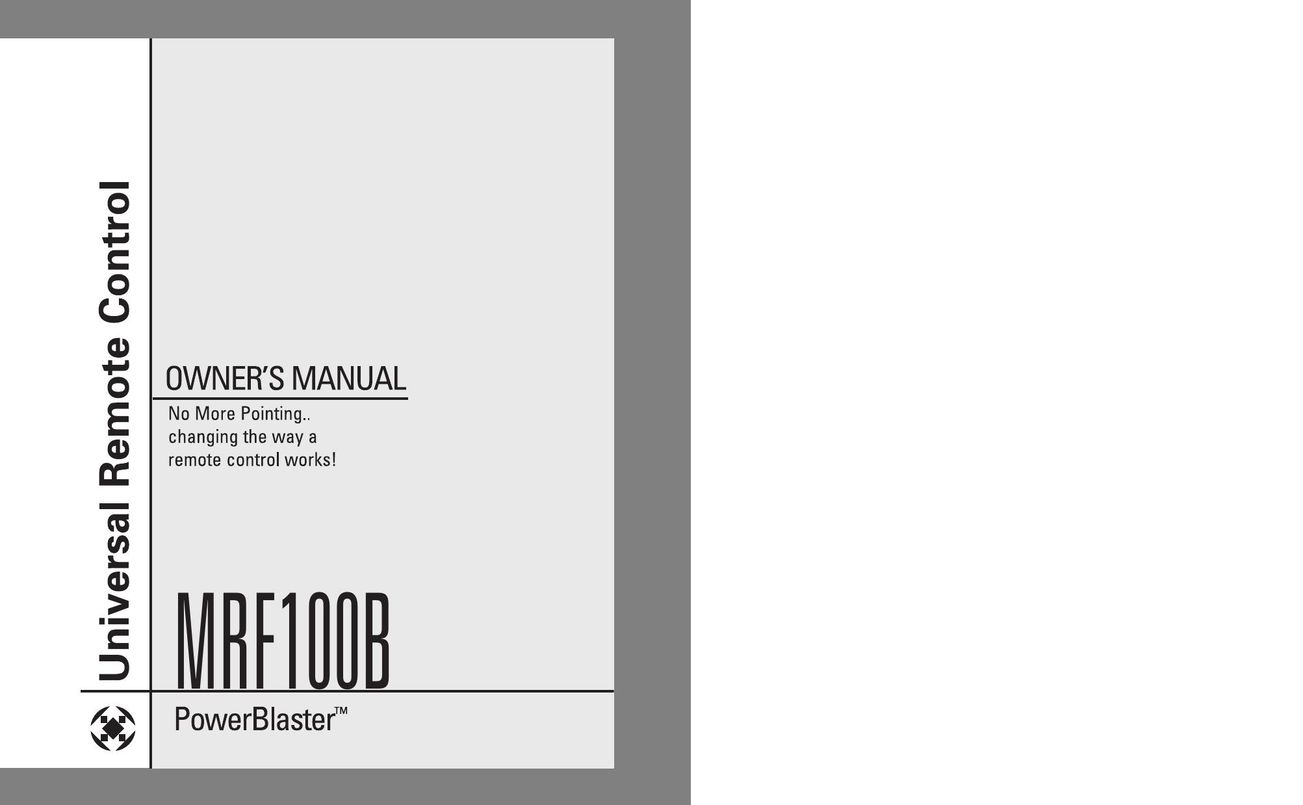 Universal Remote Control MRF100B Flat Panel Television User Manual
