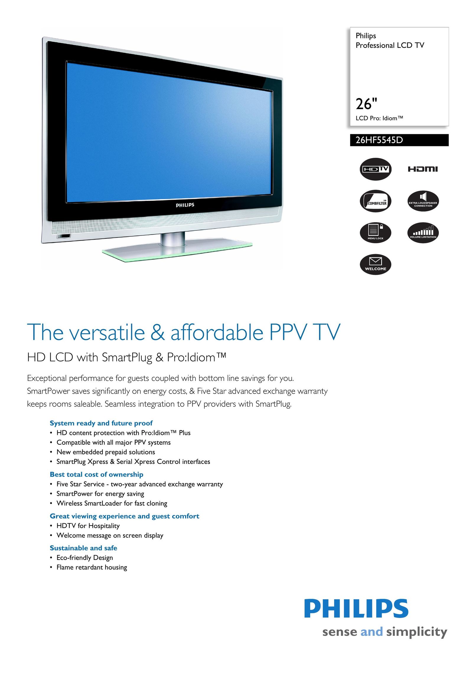 Univex 26HF5545D Flat Panel Television User Manual