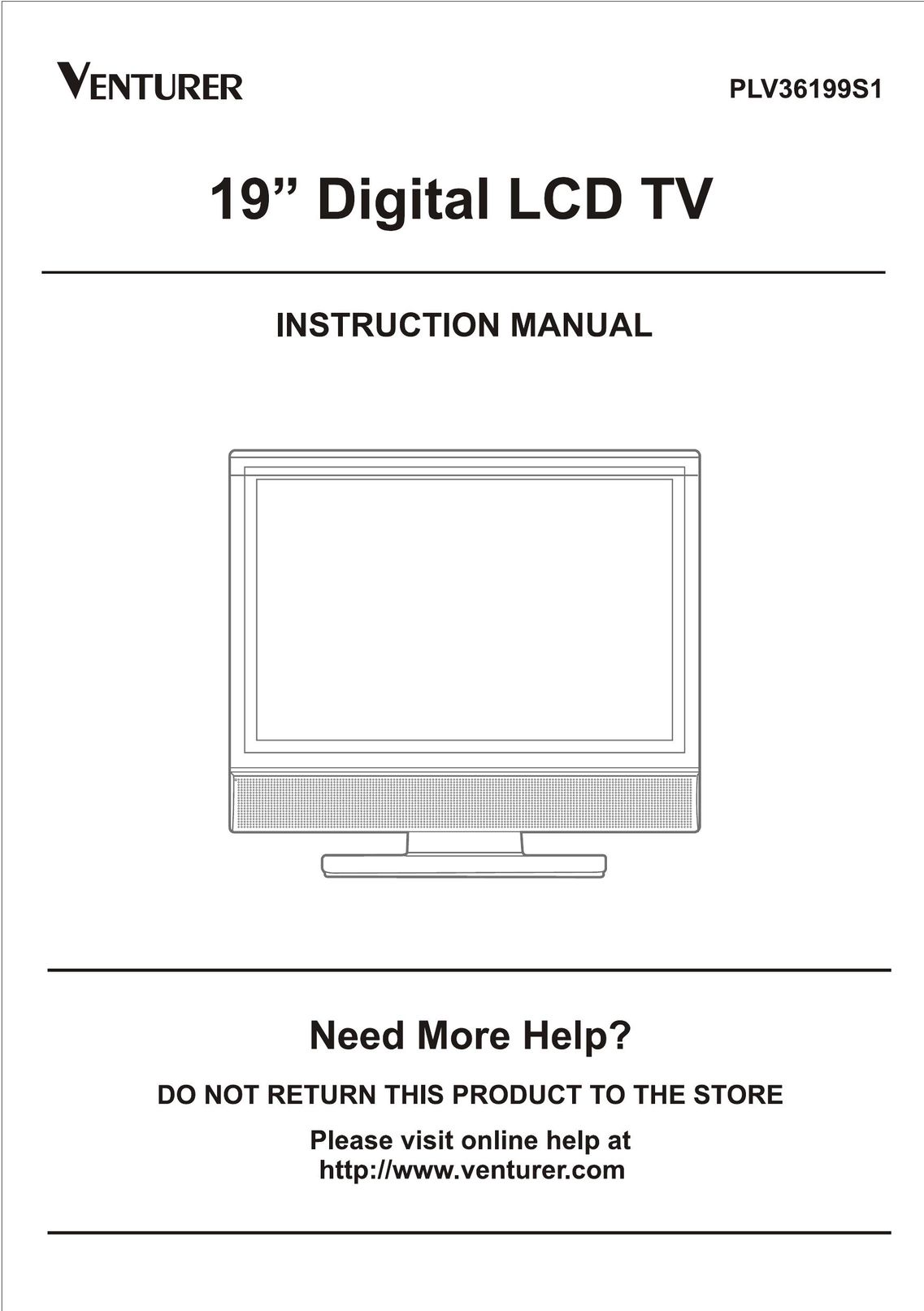 Venturer PLV36199S1 Flat Panel Television User Manual