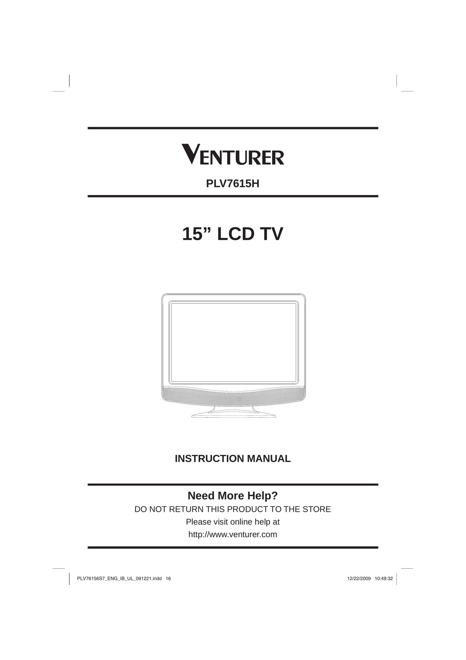 Venturer PLV7615H Flat Panel Television User Manual