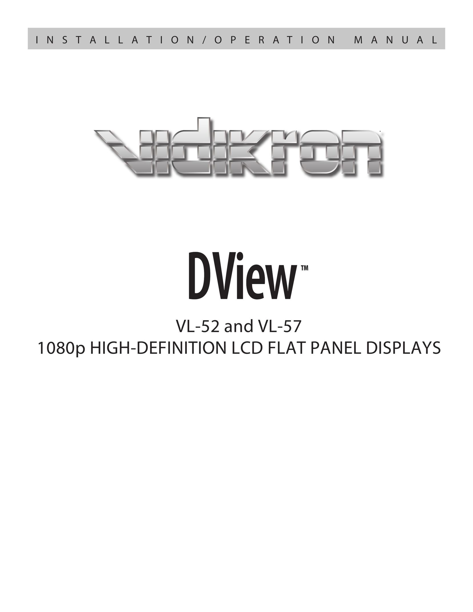 Vidikron VL 52 Flat Panel Television User Manual