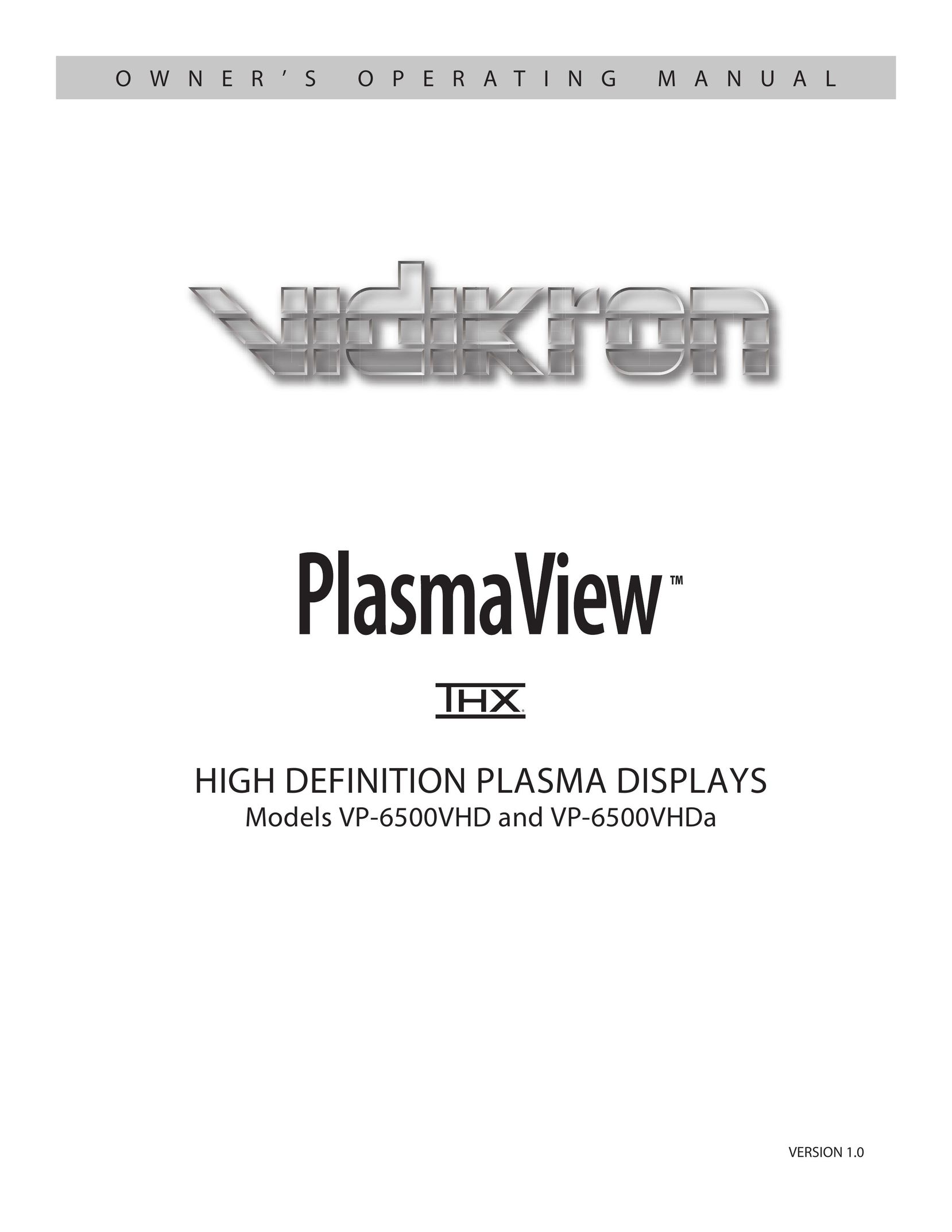 Vidikron VP-6500VHDa Flat Panel Television User Manual