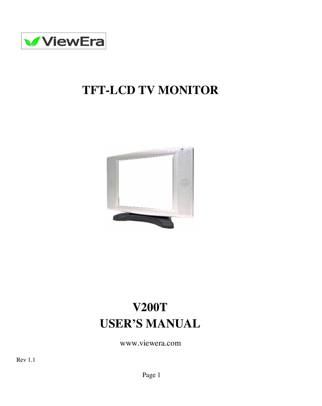 ViewEra V200T Flat Panel Television User Manual