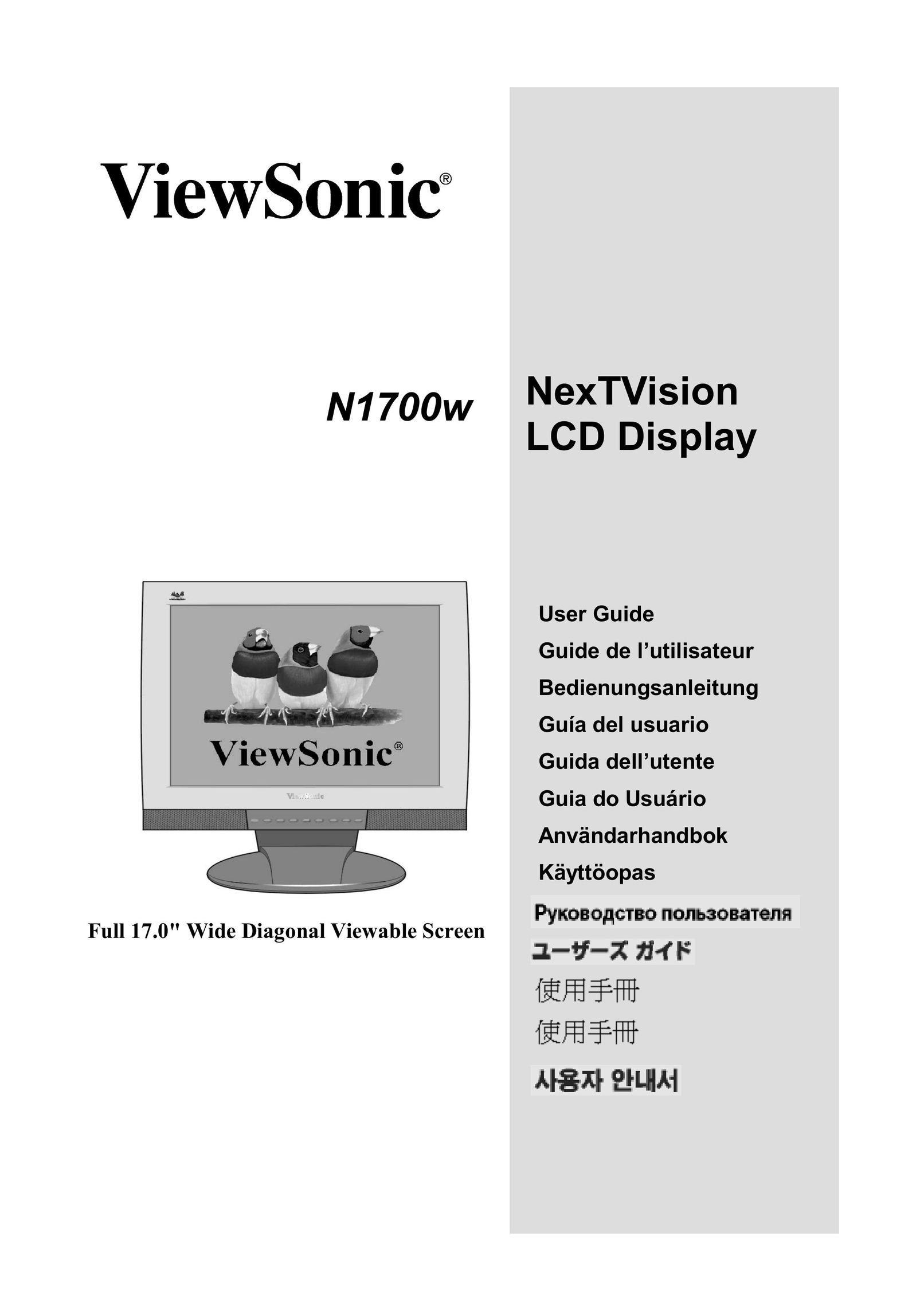 ViewSonic N1700w Flat Panel Television User Manual