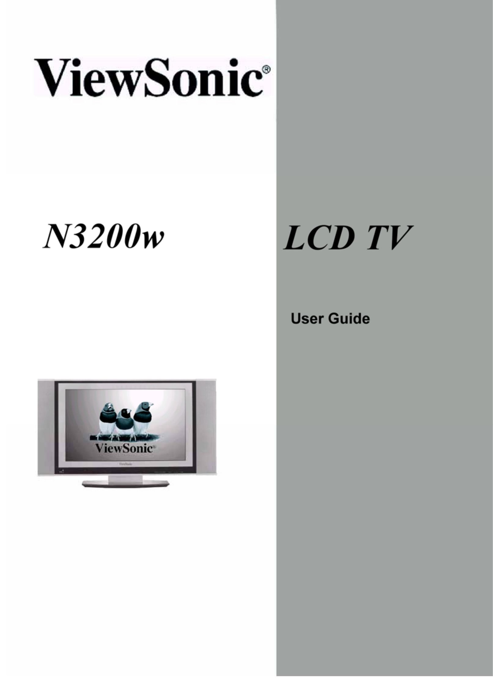 ViewSonic N3200w Flat Panel Television User Manual