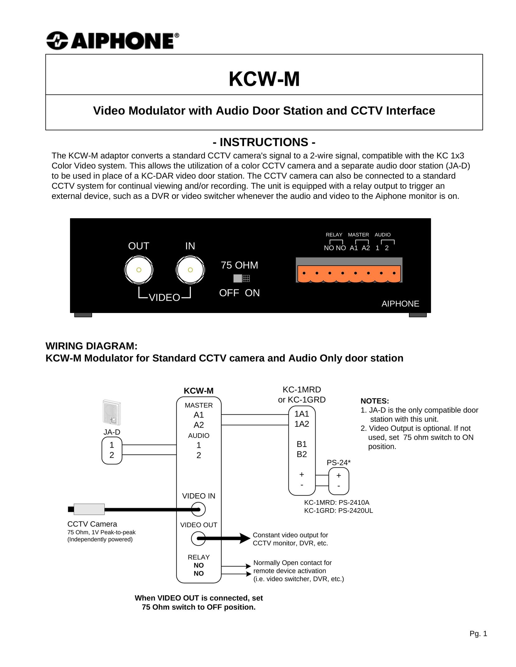 Aiphone KCW-M Home Theater Screen User Manual