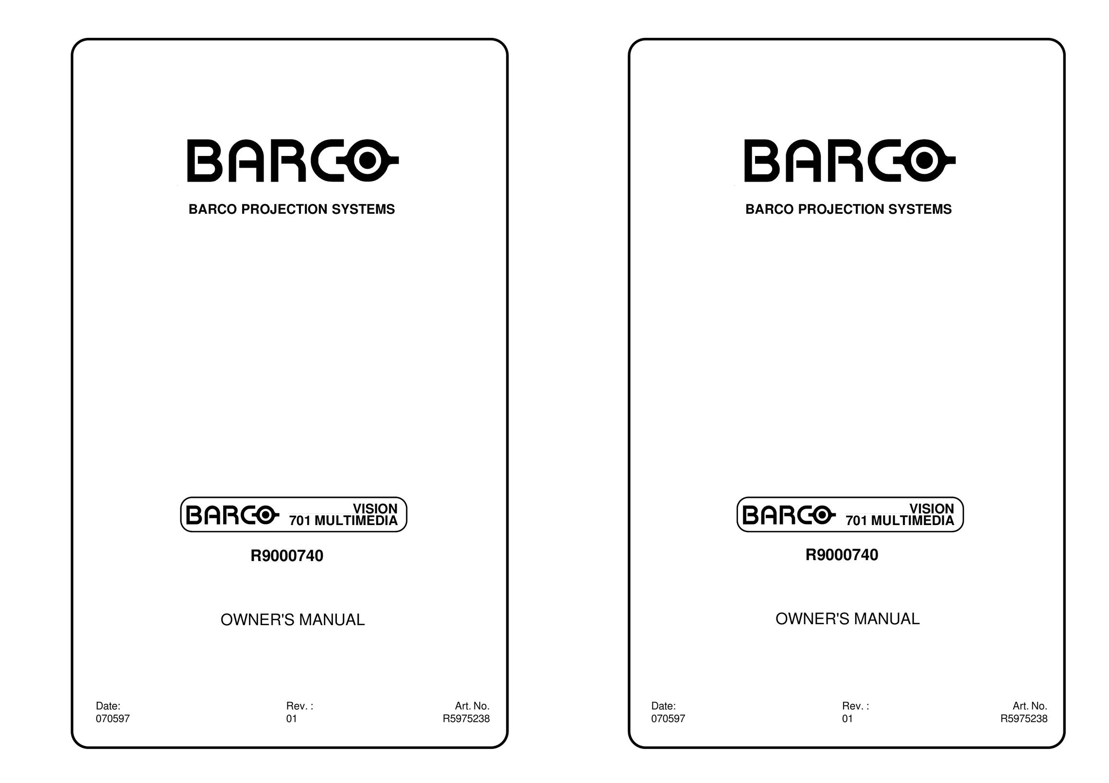 Barco R9000740 Home Theater Screen User Manual