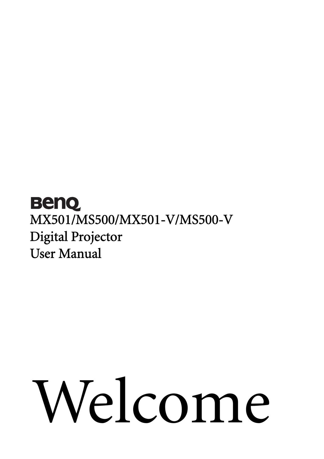 BenQ MX501-V Home Theater Screen User Manual