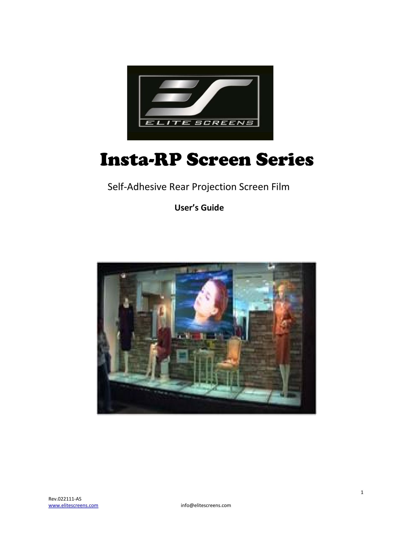 Elite Screens 022111AS Home Theater Screen User Manual
