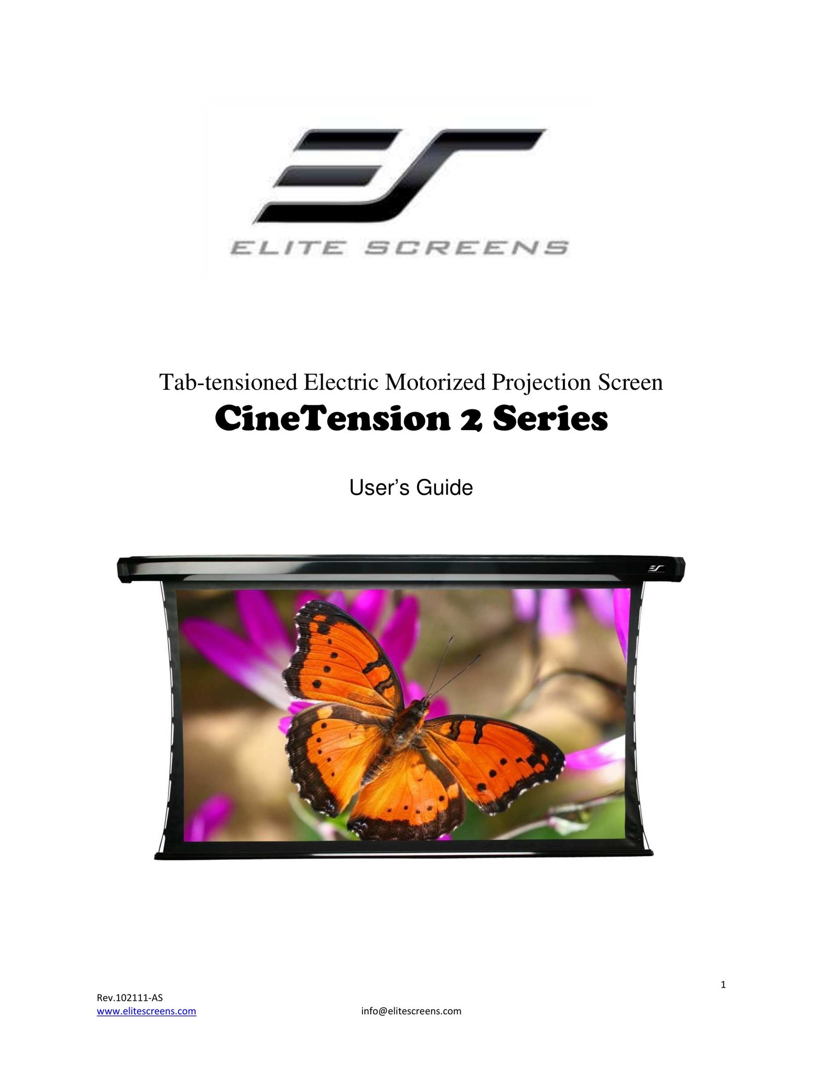 Elite Screens CineTension 2 Home Theater Screen User Manual