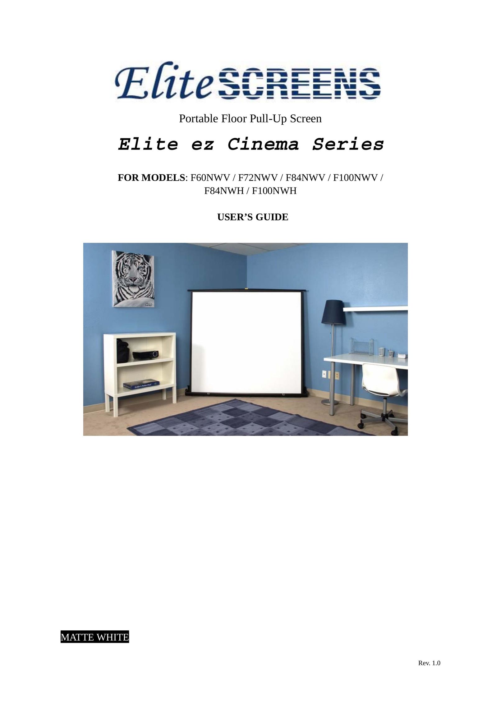 Elite Screens F100NWH Home Theater Screen User Manual