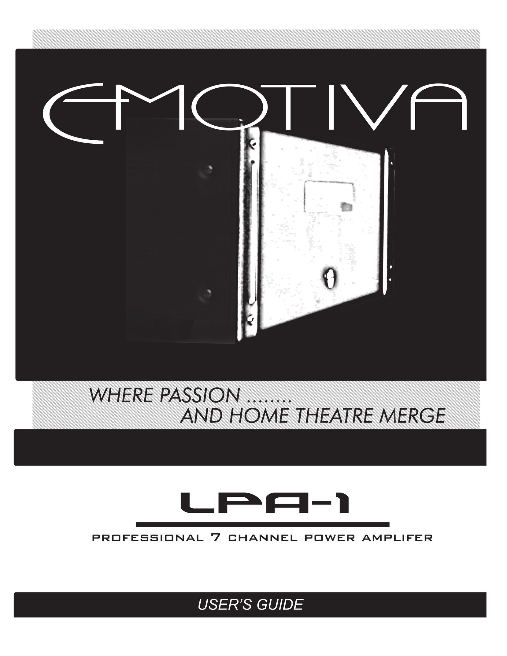 Emotiva LPA-1 Home Theater Screen User Manual