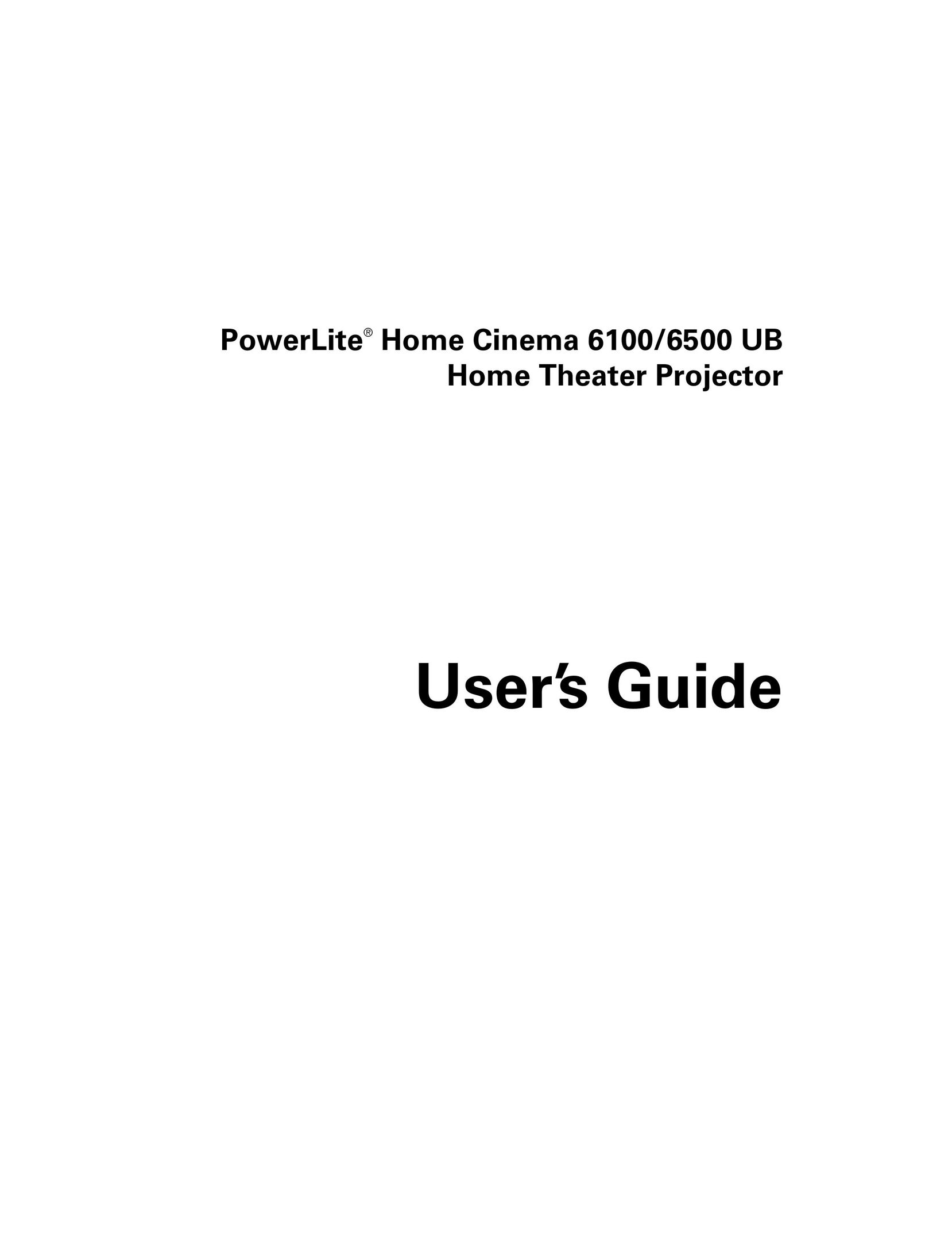 Epson 6100 UB Home Theater Screen User Manual