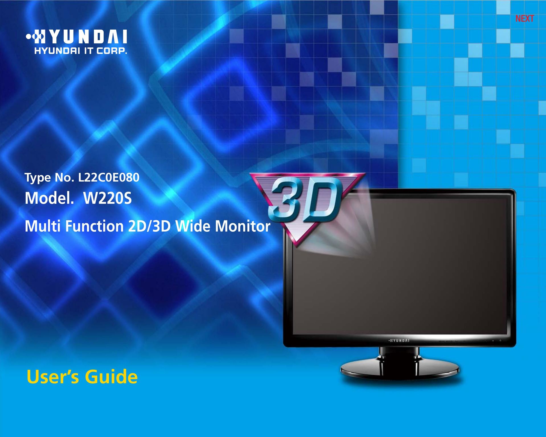 Hyundai W220S Home Theater Screen User Manual