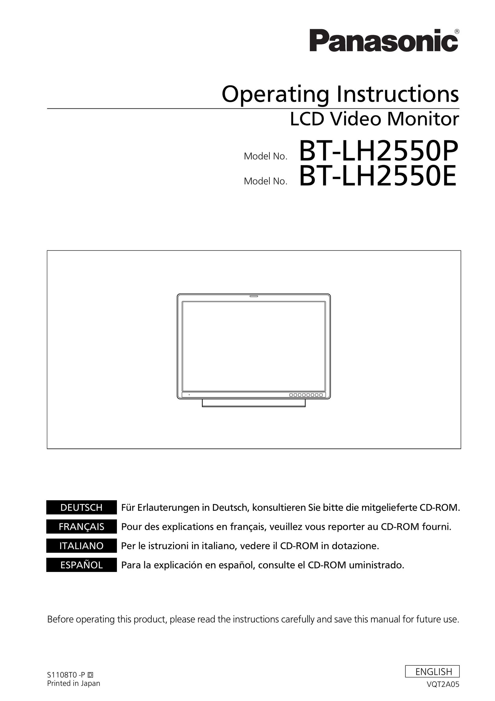 Panasonic BT-LH2550E Home Theater Screen User Manual